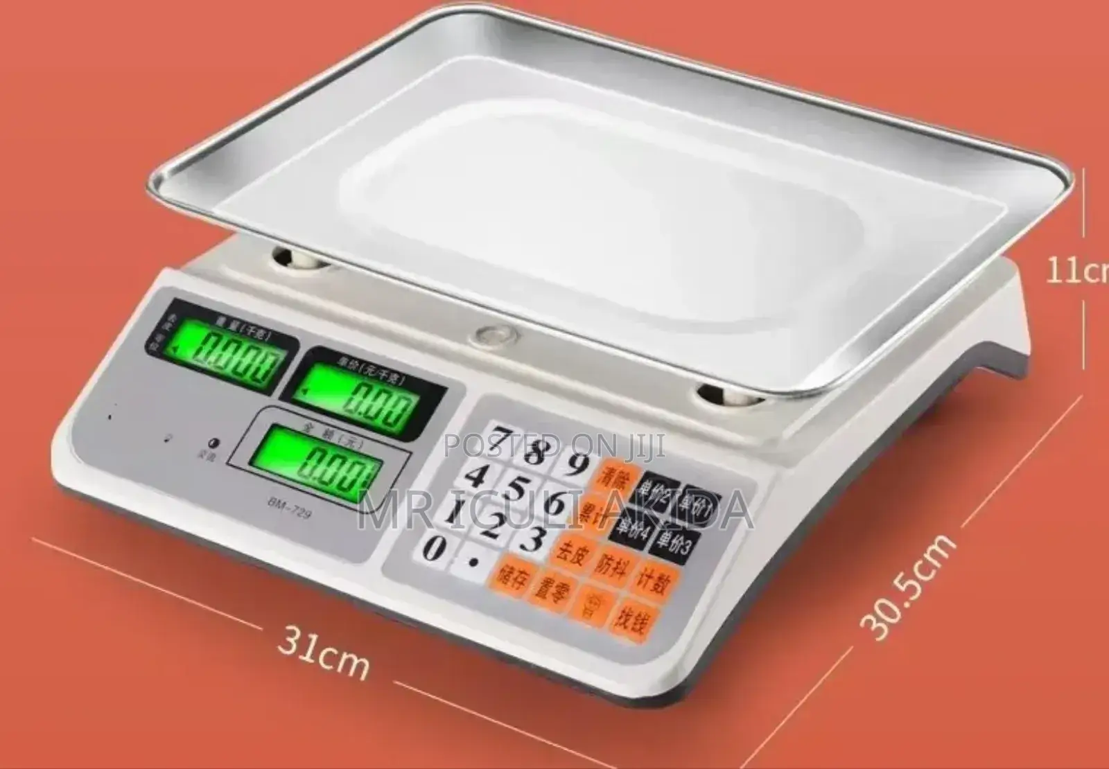 40kg Iron Tray LCD Comecial Display Electronic Pricing Scale