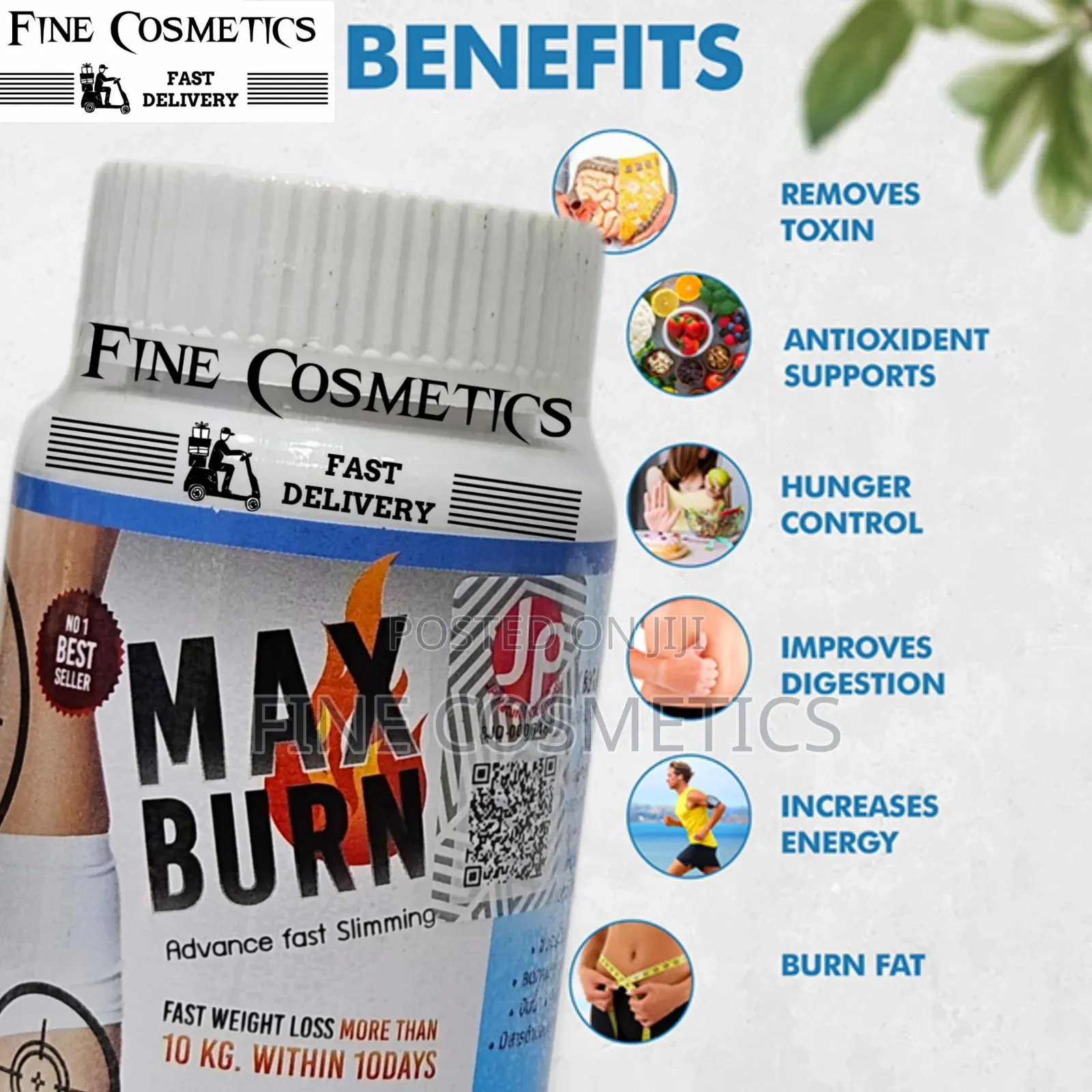 MAX-BURN New Natural Weight Loss Slimming Fat Burn Pills