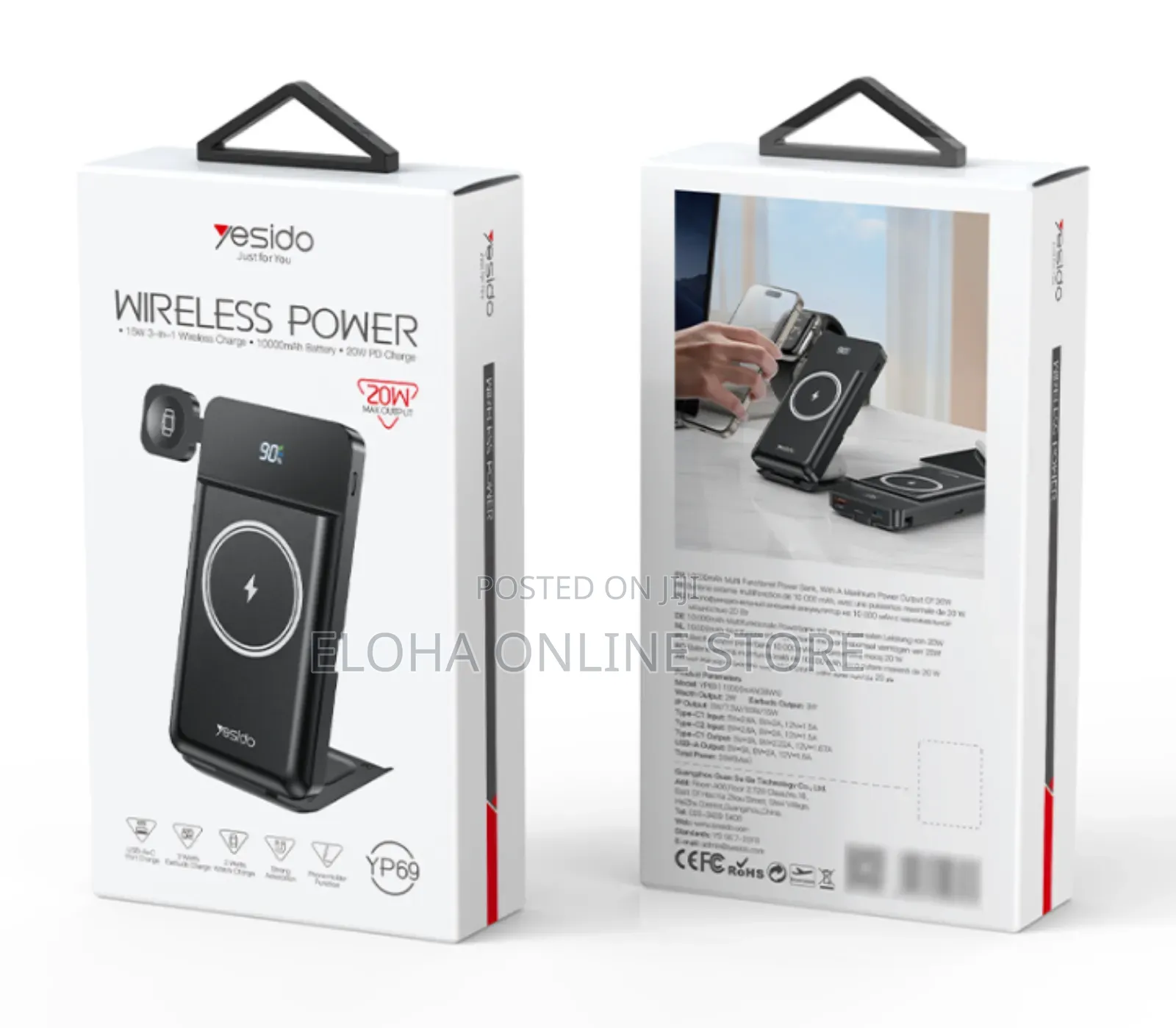 Yesido Wireless Power 10,000mah 15W 3 in 1