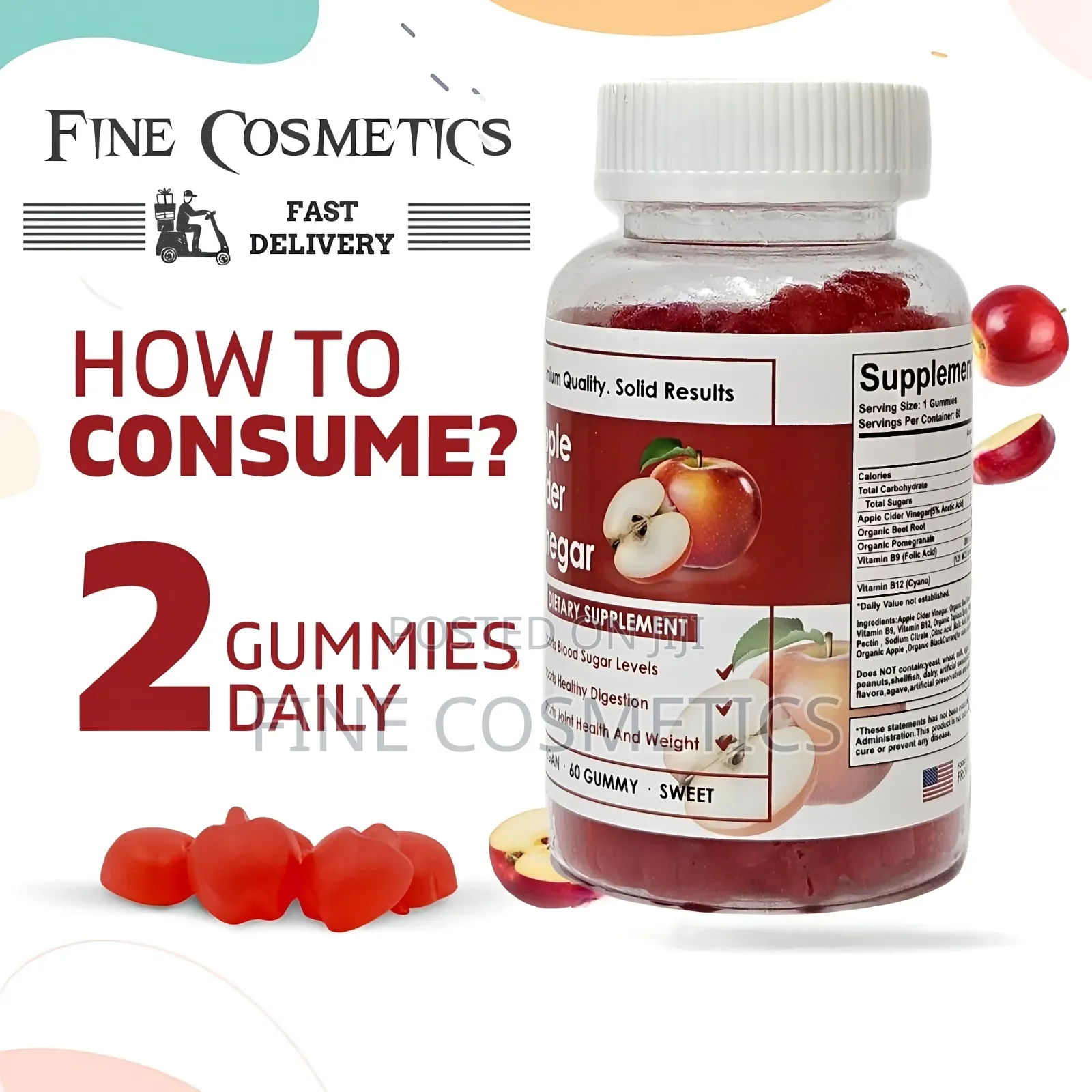 APPLE CIDER VINEGAR GUMMIES for Weight Loss + Immunity. USA
