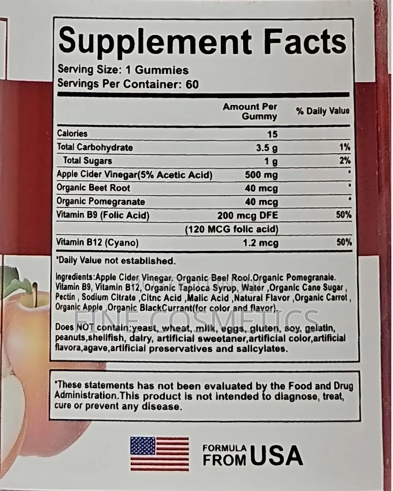 APPLE CIDER VINEGAR GUMMIES for Weight Loss + Immunity. USA