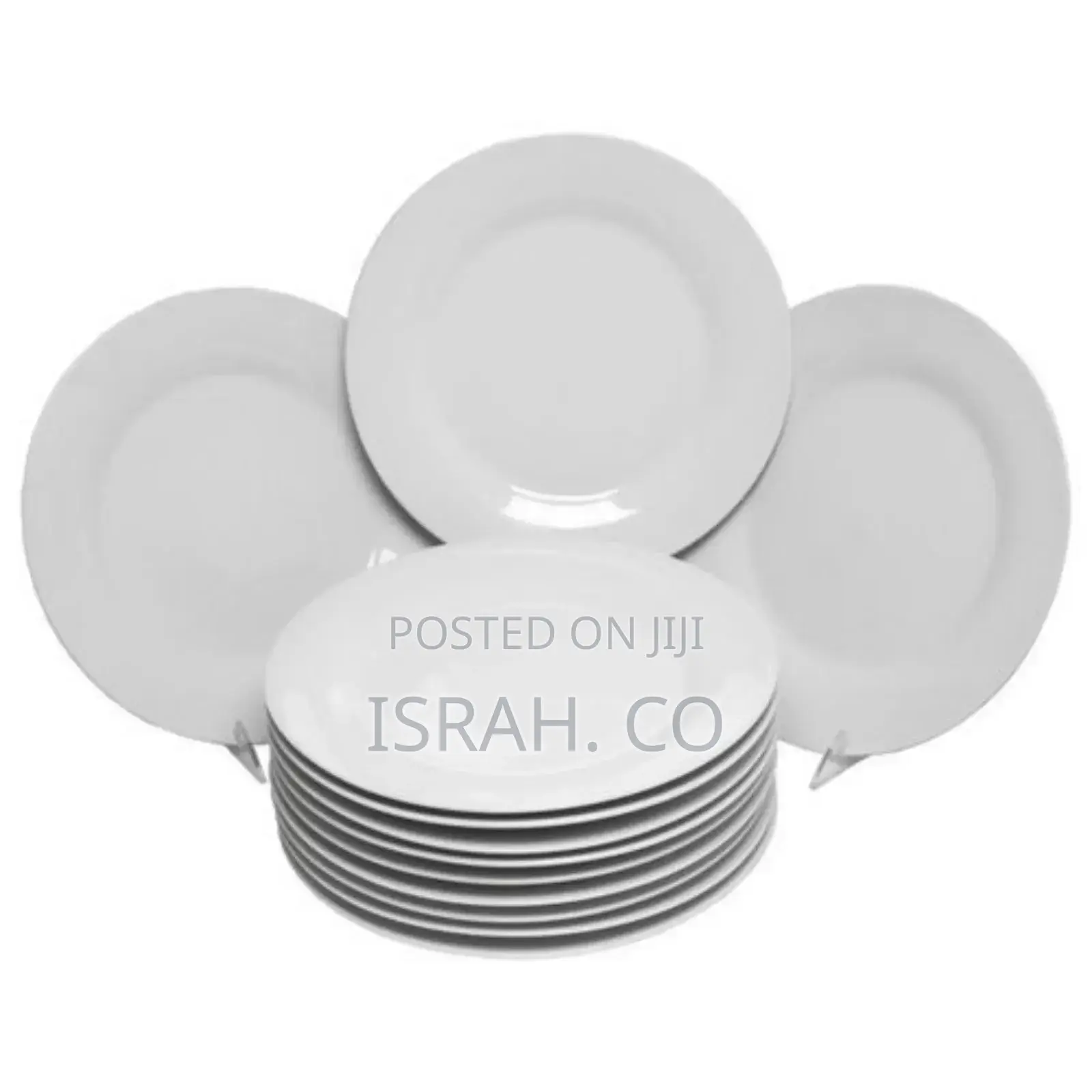 5 Inch 12-Piece Porcelain Cup Saucer Plates-White.