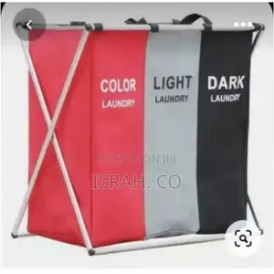 3-Section Laundry Basket Bin Organizer- 137l- Multi-Colour.