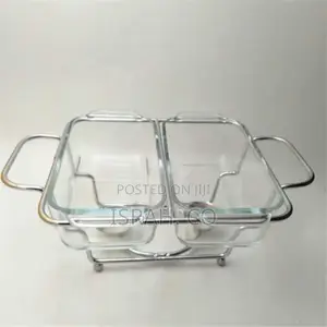 1.3L Double Glass Chafing Dish Buffet Food Warmers