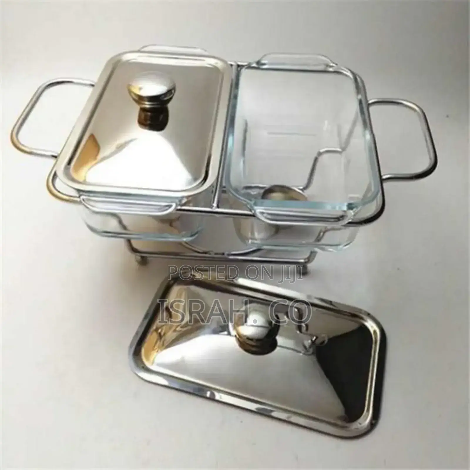 1.3L Double Glass Chafing Dish Buffet Food Warmers