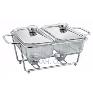 1.3L Double Glass Chafing Dish Buffet Food Warmers