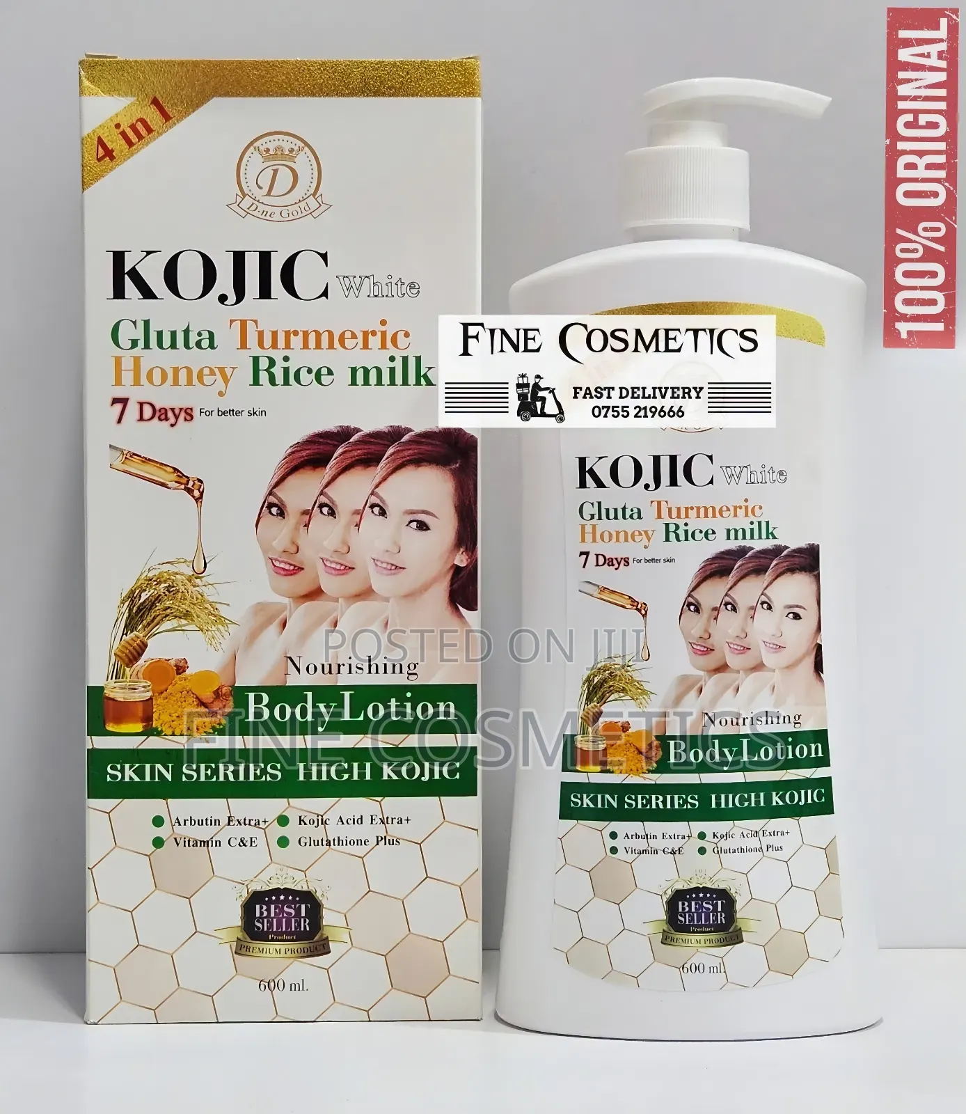 KOJIC WHITE Gluta Turmeric Honey 7days Skin Whitening Lotion