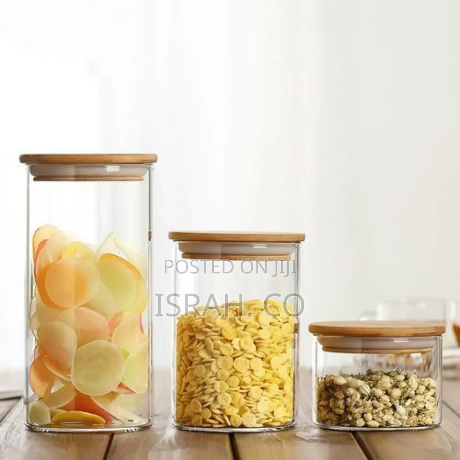 Glass Jars 3 in 1 Pack of Glass Storage Tins
