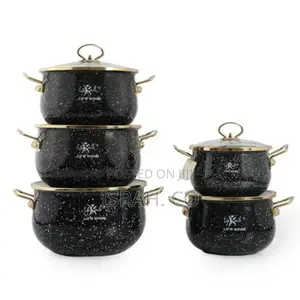 Life Smile 10 Pieces of Granite Non-Stick Enamel Pots