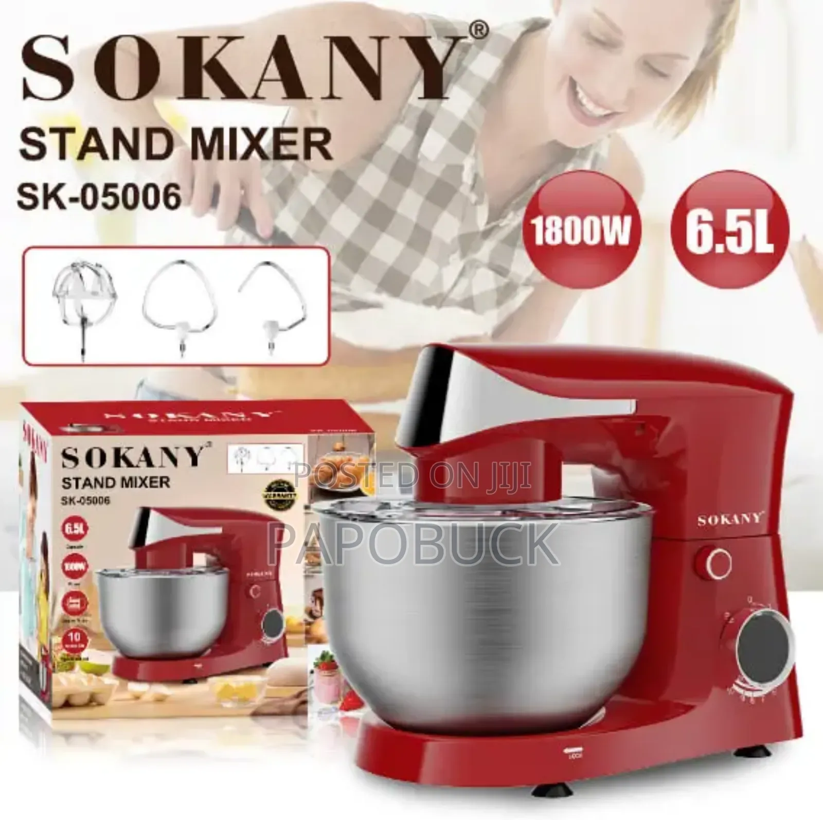Sokany 6.5 Litres Stand Mixer