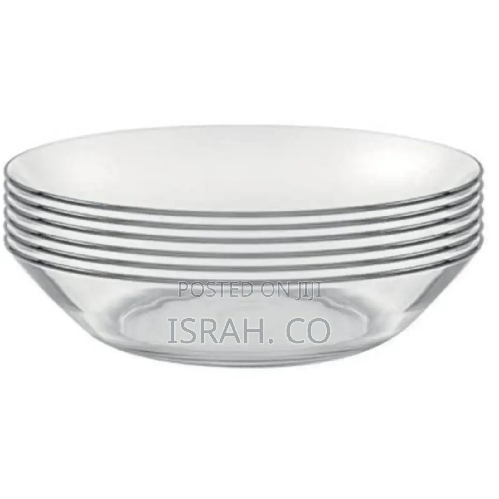 Clear Glass Round Soup Plates, 6PCS - Colorless