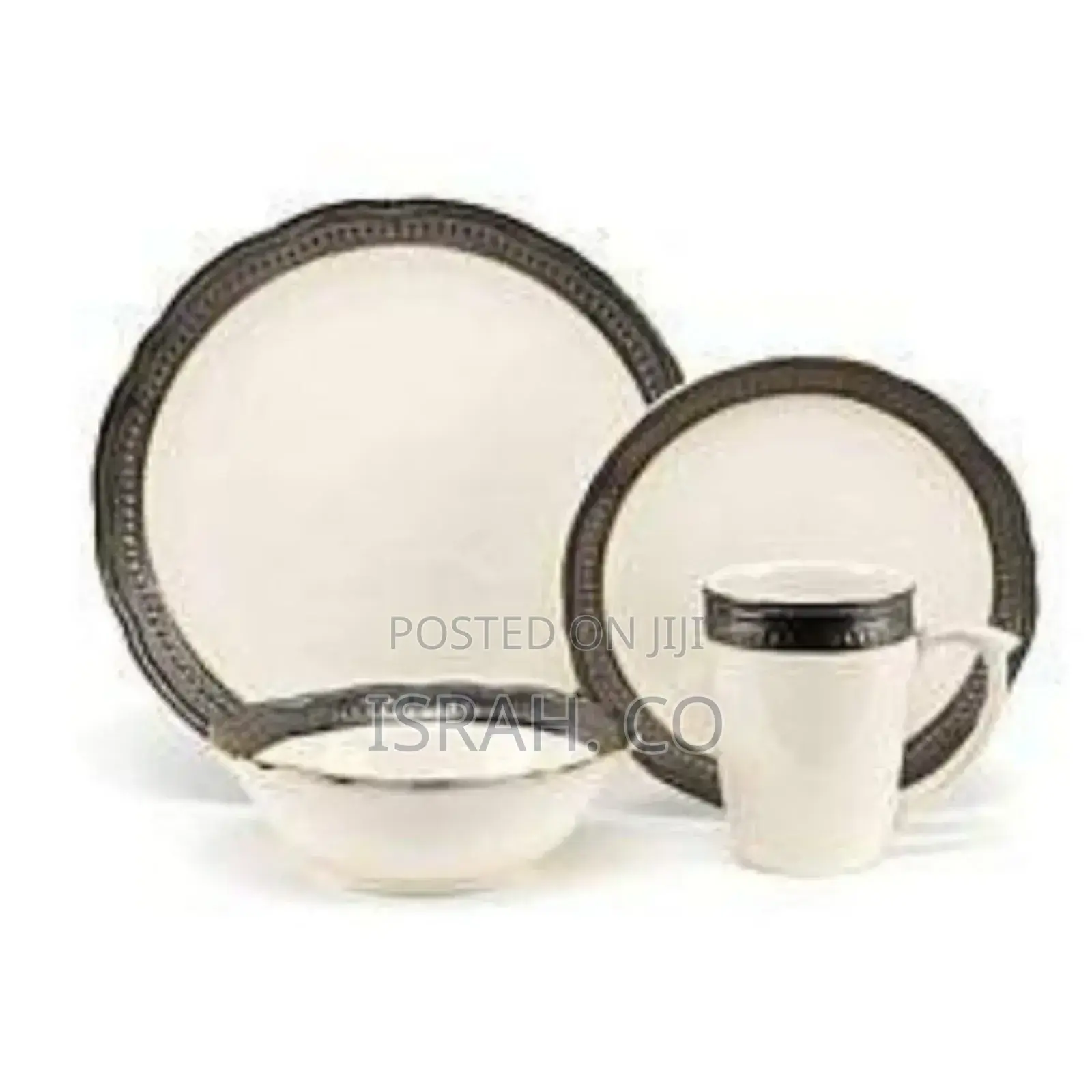 Other 24 Piece Gold Line Dinner Set, Cream.