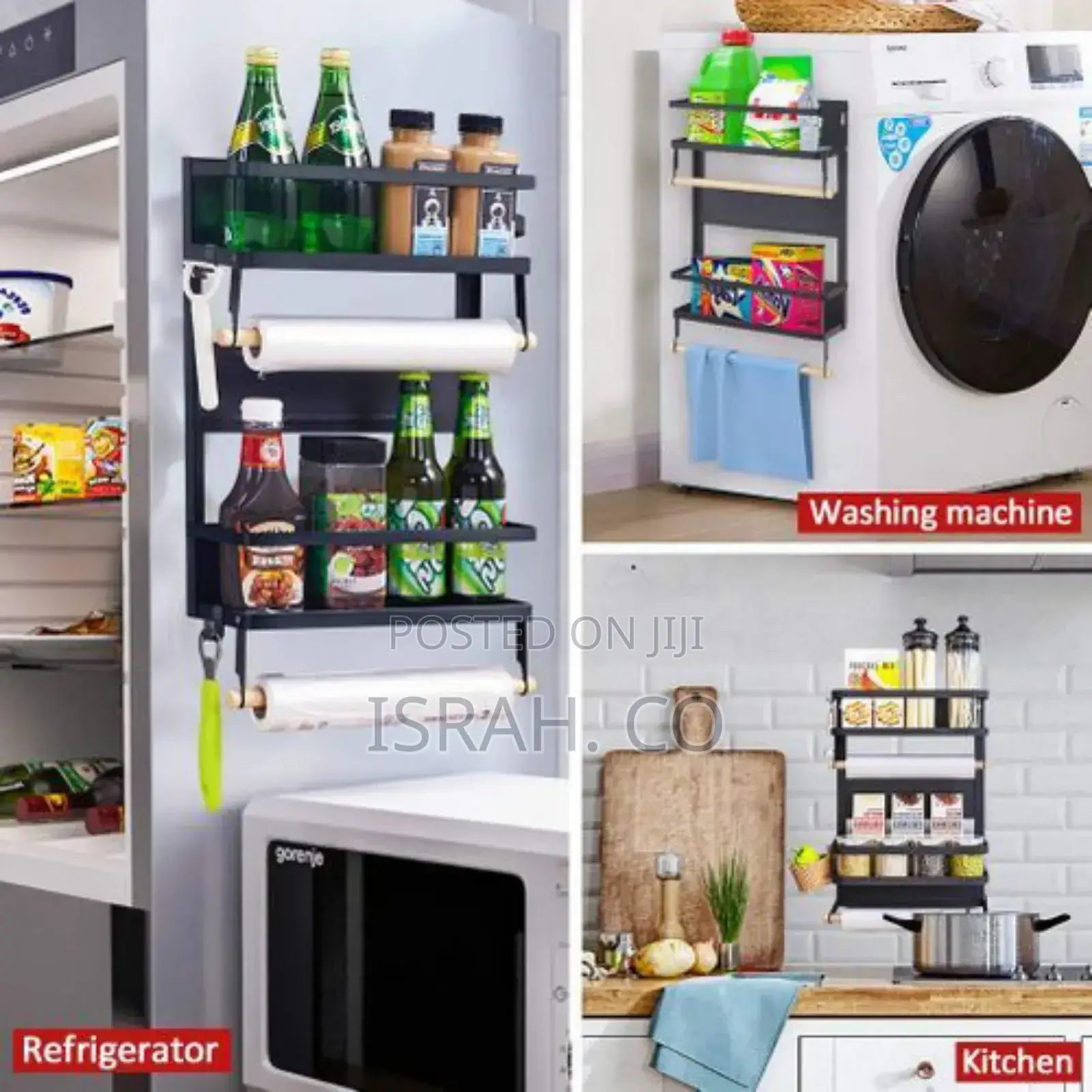 Magnetic Fridge Side Shelf Storage Organizer, Spice Rack