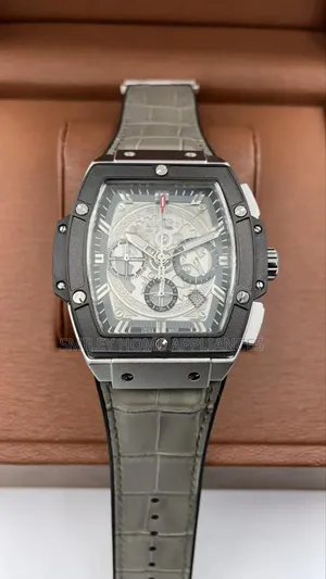Hublot Men's Classy Analog Wrist Watch With Genuine Leather