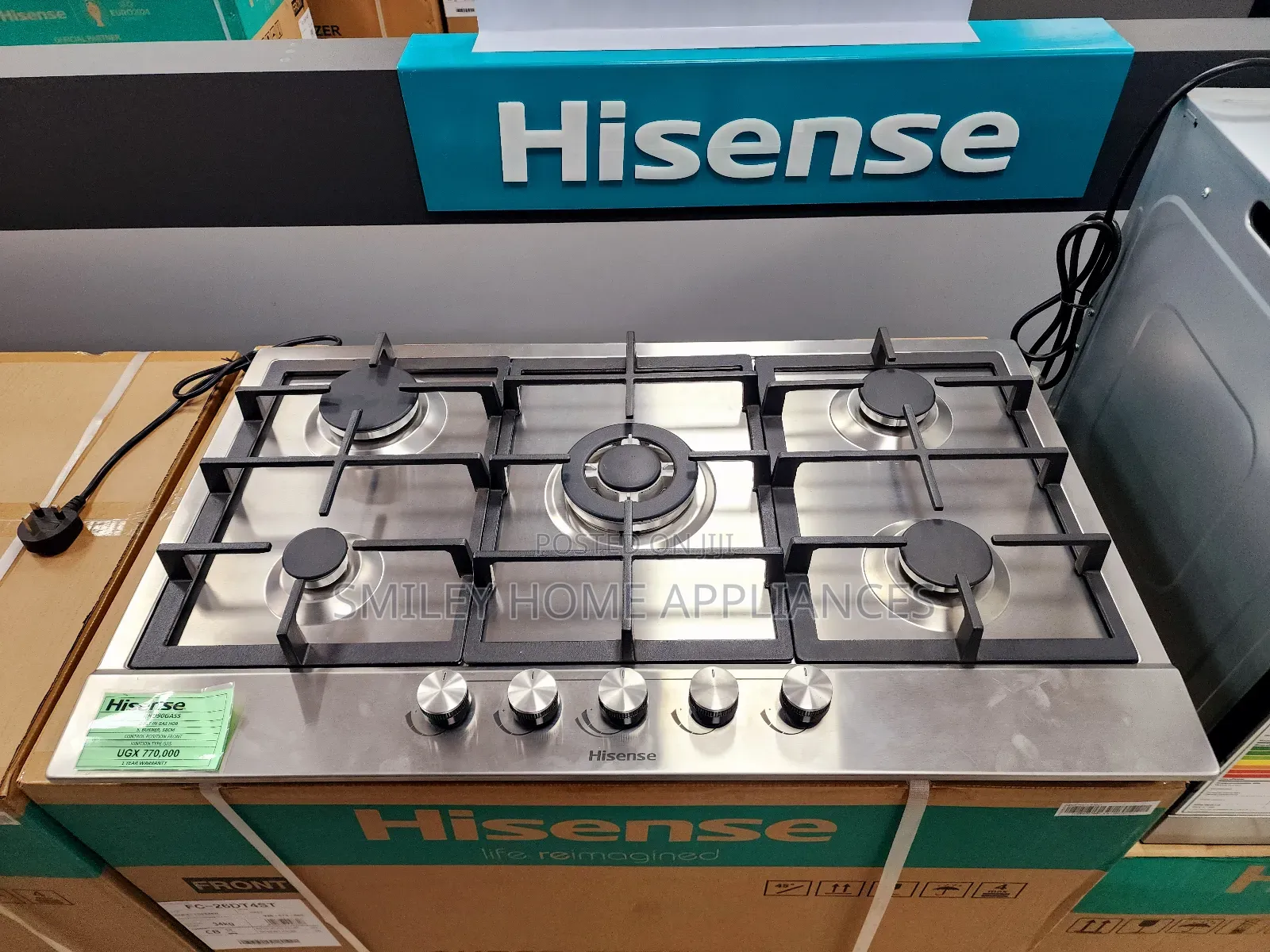 90cm by 60cm Inbuilt Hisense Gas Hob