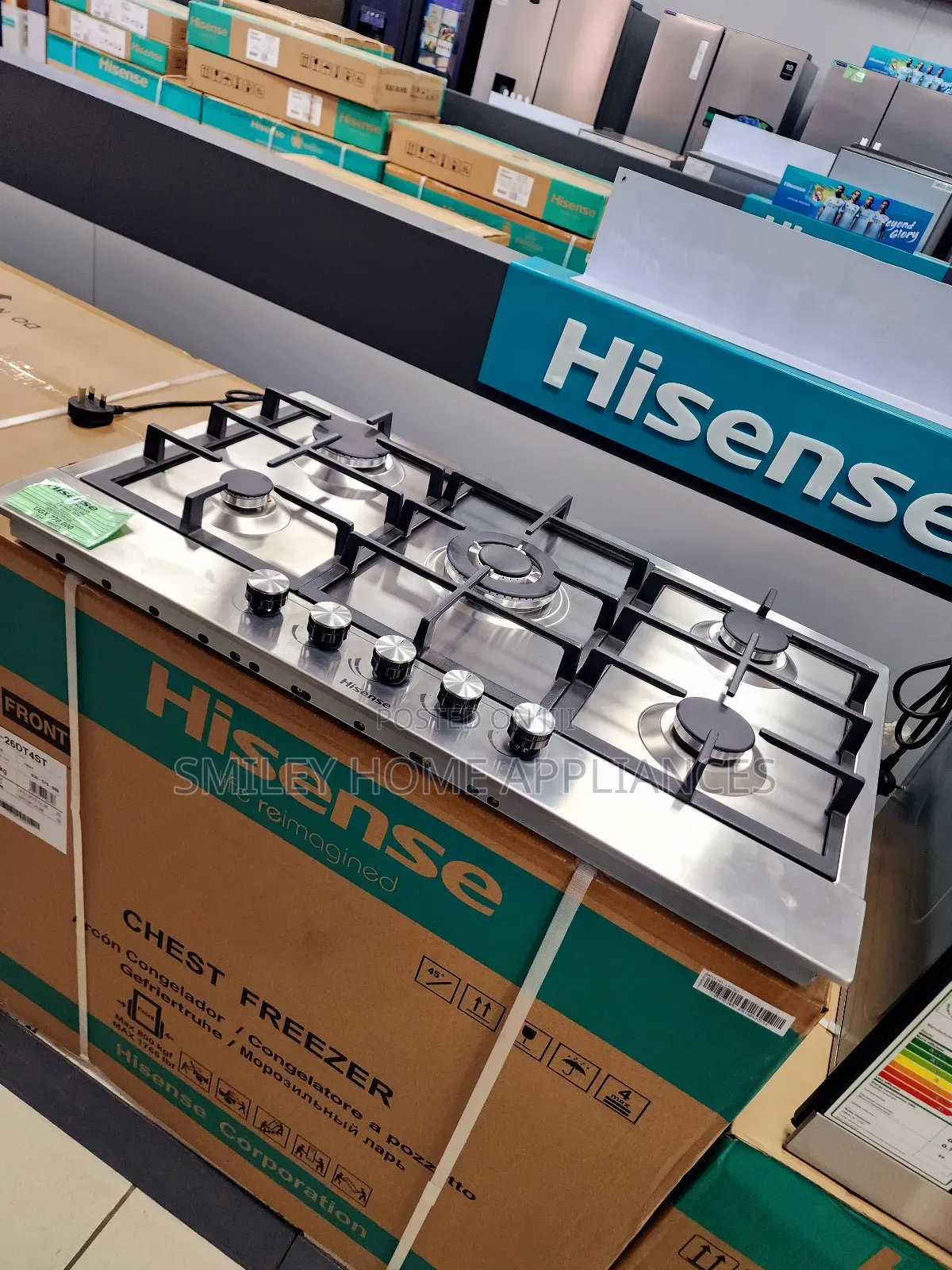 90cm by 60cm Inbuilt Hisense Gas Hob