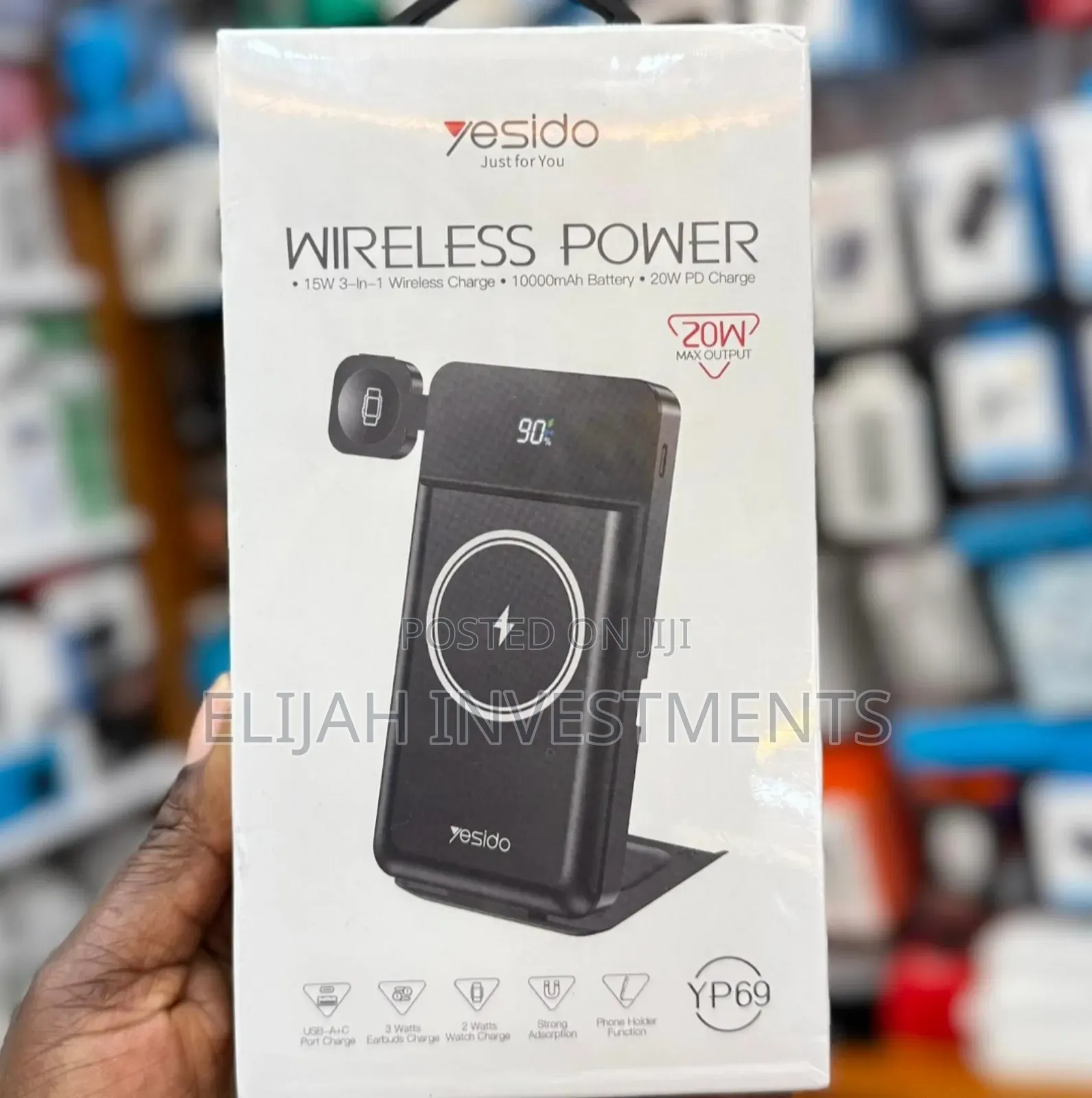 Genuine Yesido Wireless Power Bank 3in 1