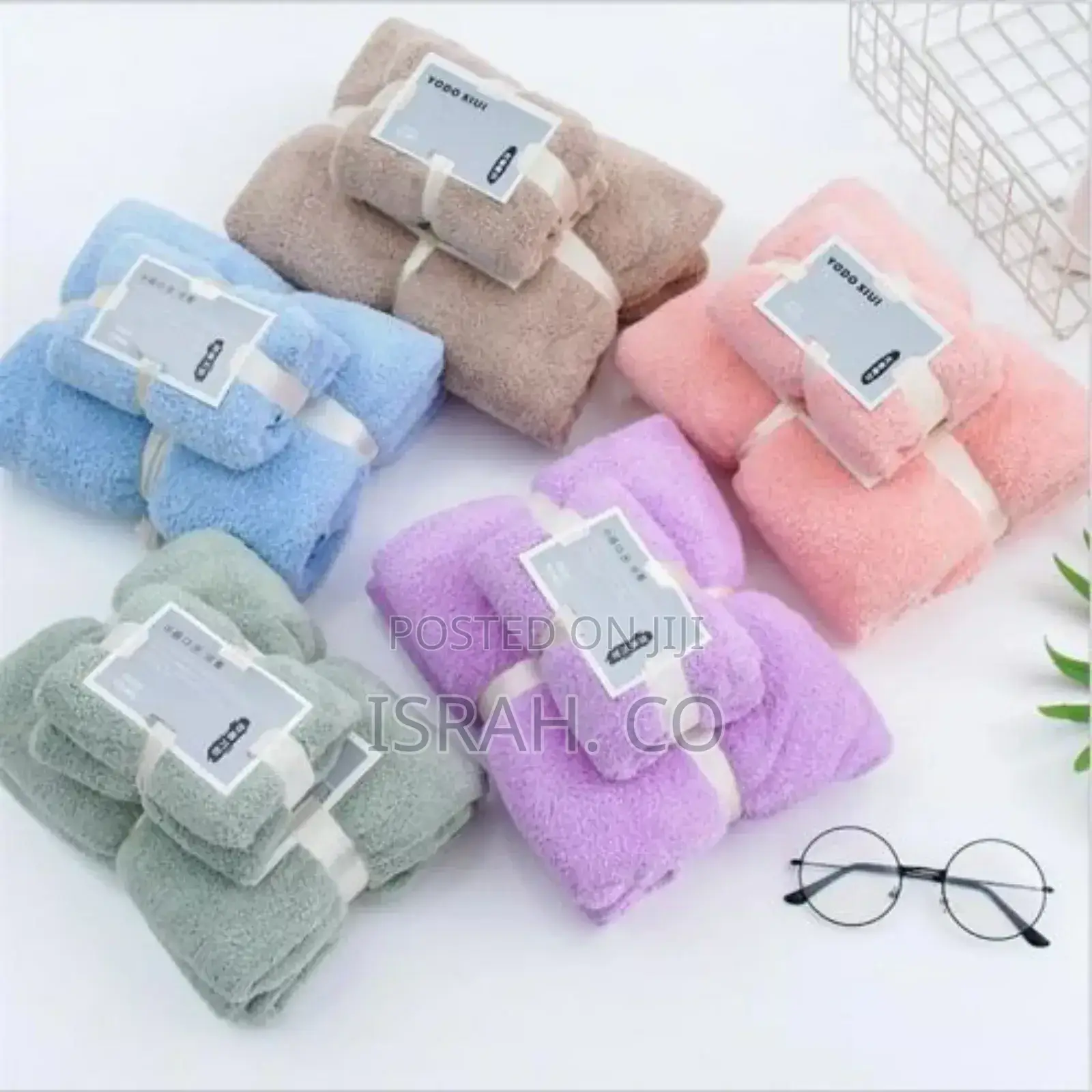 2 Piece Microfiber Hair Swimming Face Hand Bathroom Towels