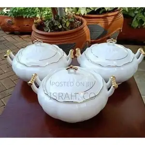 3 Piece Soup Food Serving Dishes Bowls Casserole Pots