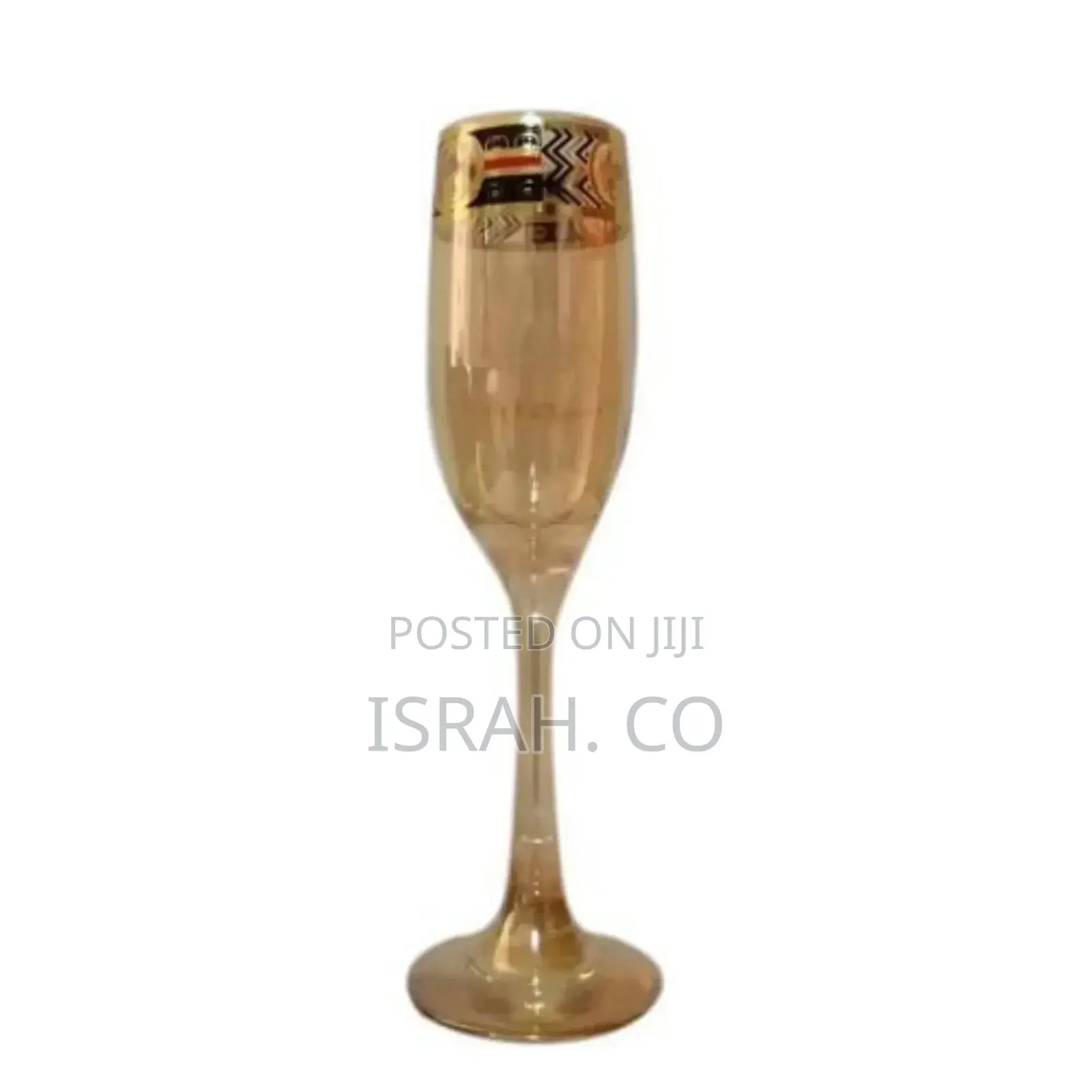 Gold Lead-Free Juice, Champagne Wine Glasses- 6 Pieces,