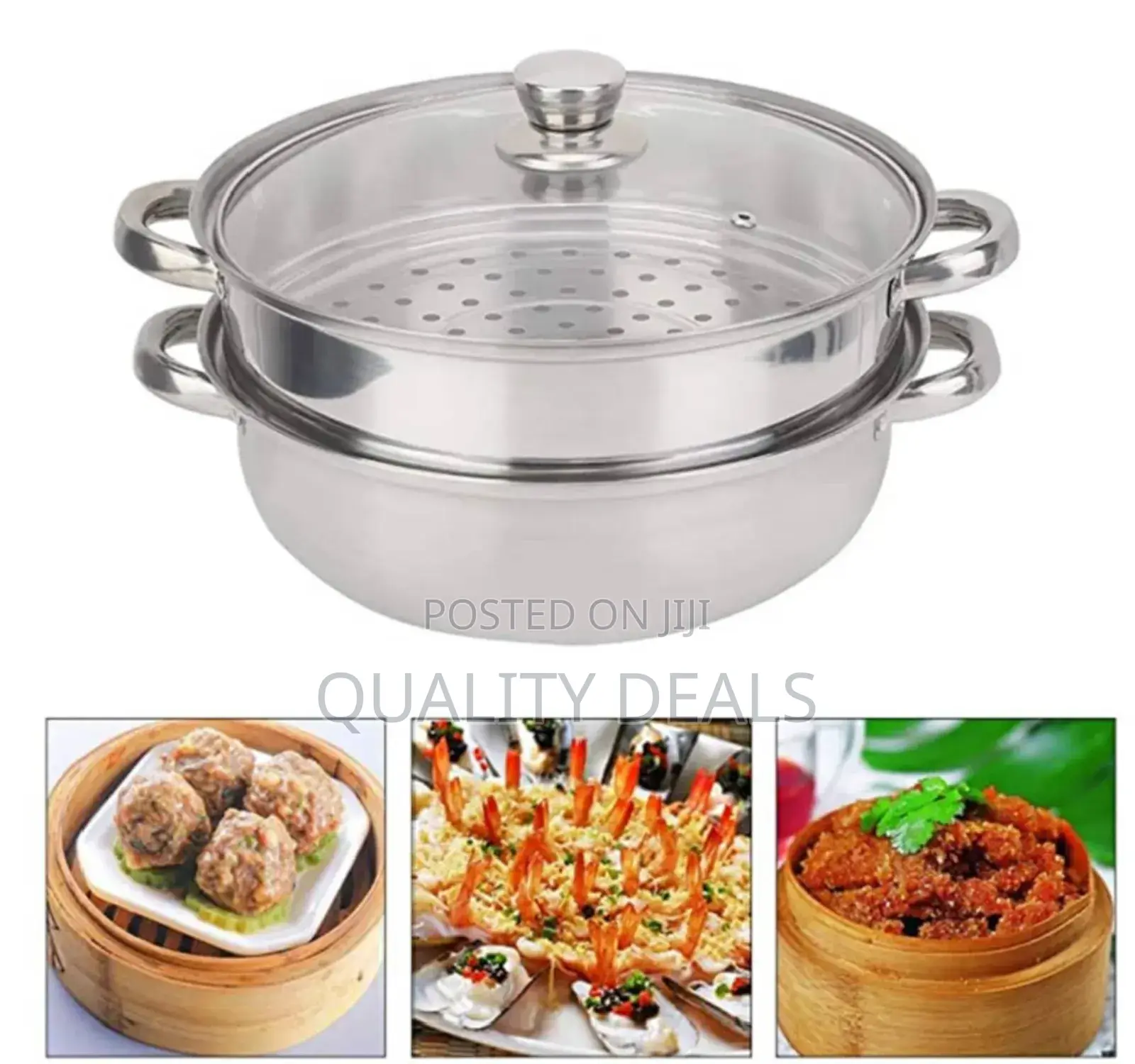 2layer Stainless Steel Food Saucepan and Steamer