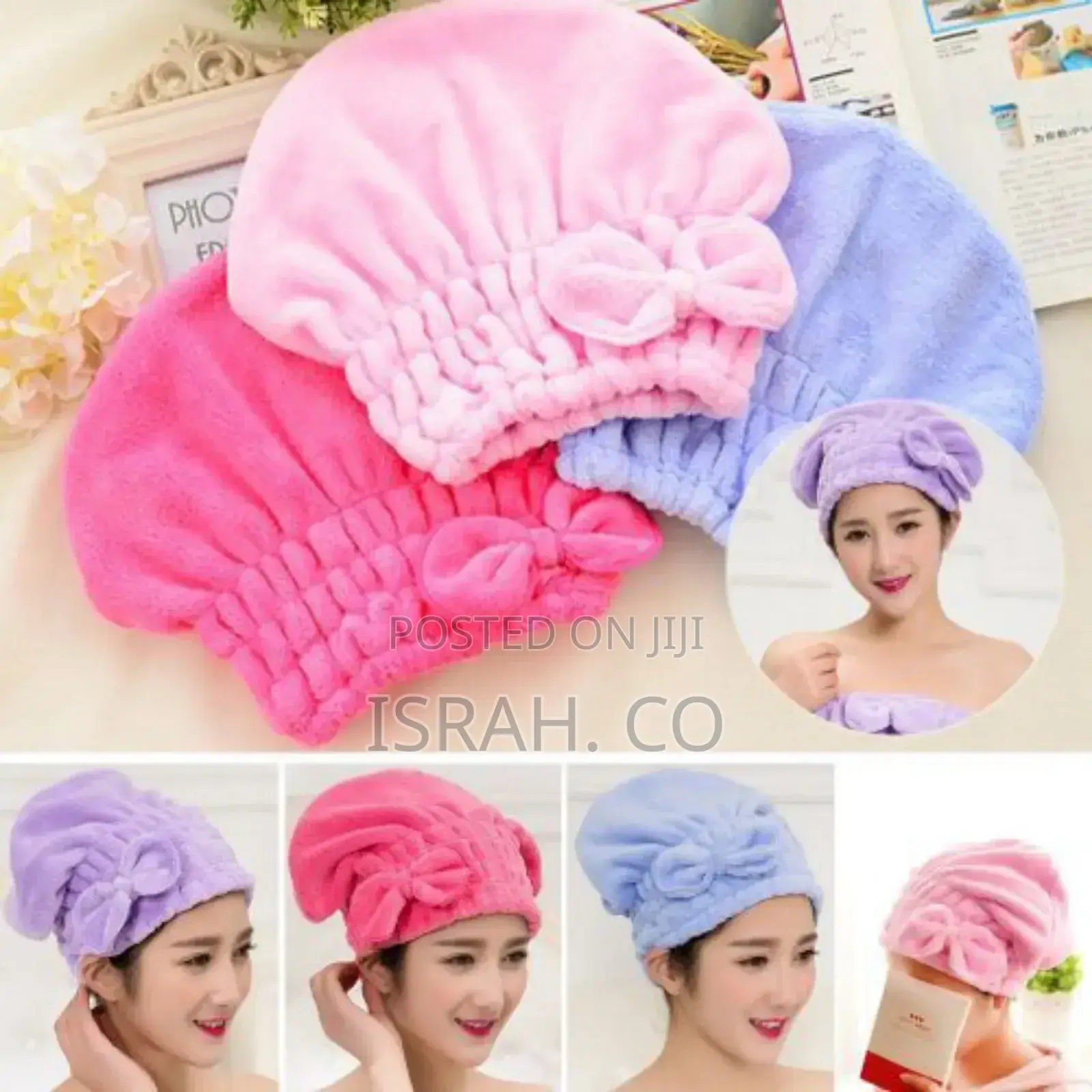 Hair Quick Drying Towel Bath Wrap Shower Cap Turban,
