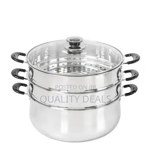 3 Layer Stainless Steel Food Saucepan and Steamer Soup Pot