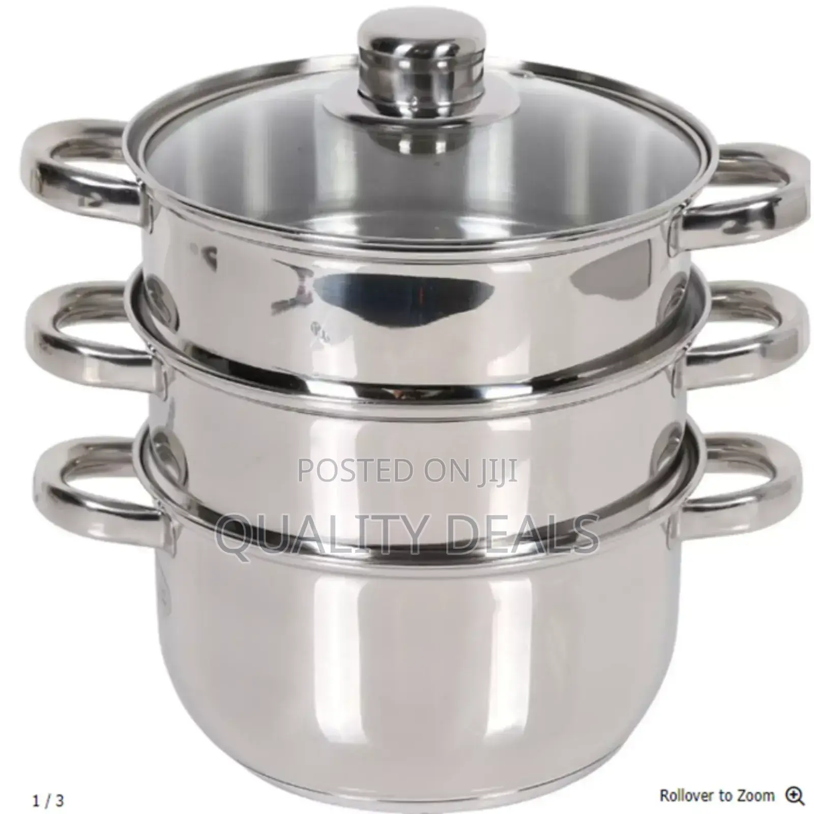 3 Layer Stainless Steel Food Saucepan and Steamer