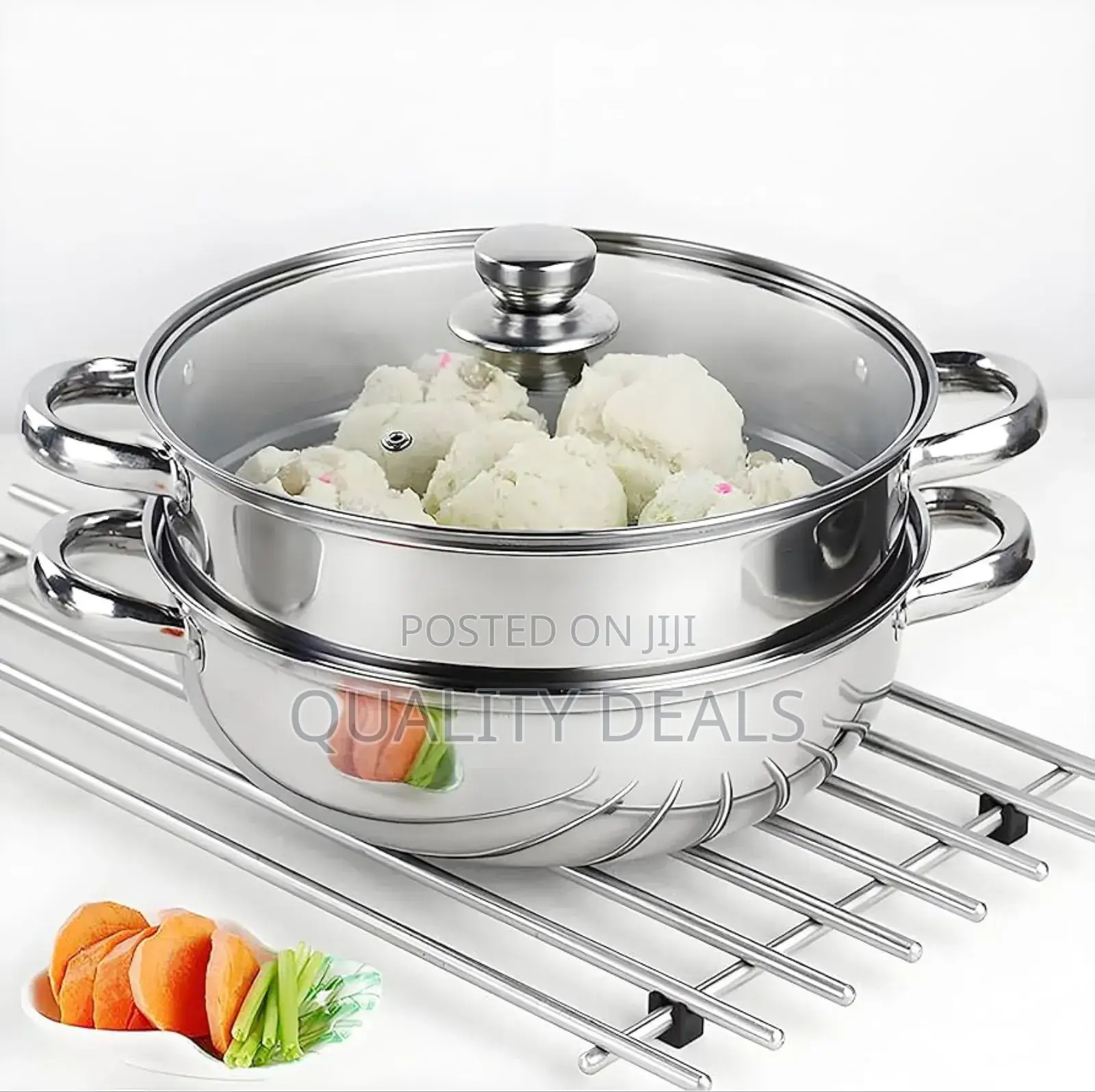 Double Layer Food Saucepan and Steamer Soup Pot