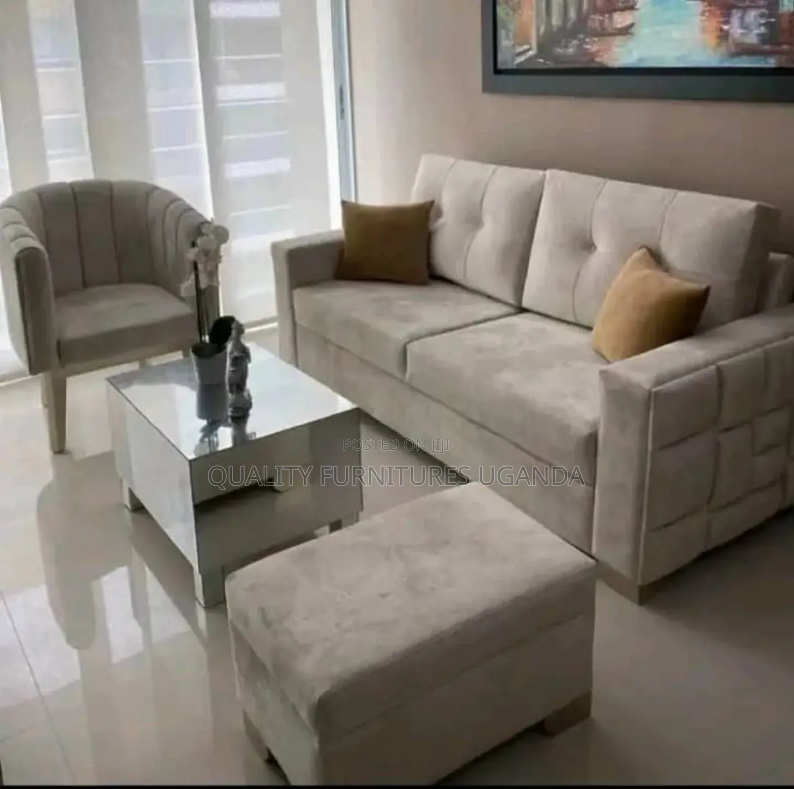 Zanetta Clothed Sofa Set
