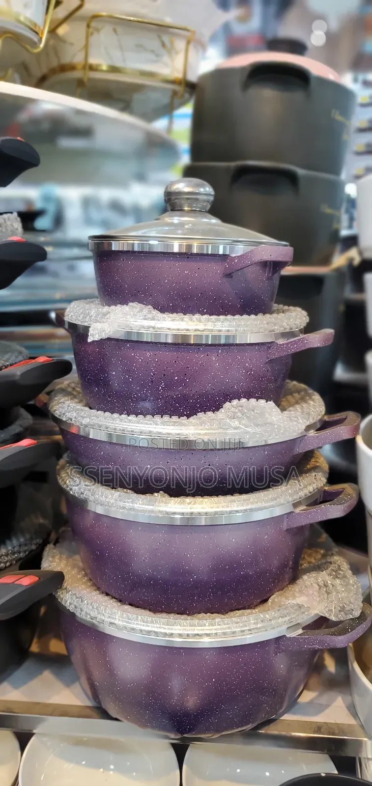 Dessini 10PC Die-Cast Granite Non-Stick Cookware Set -Purple