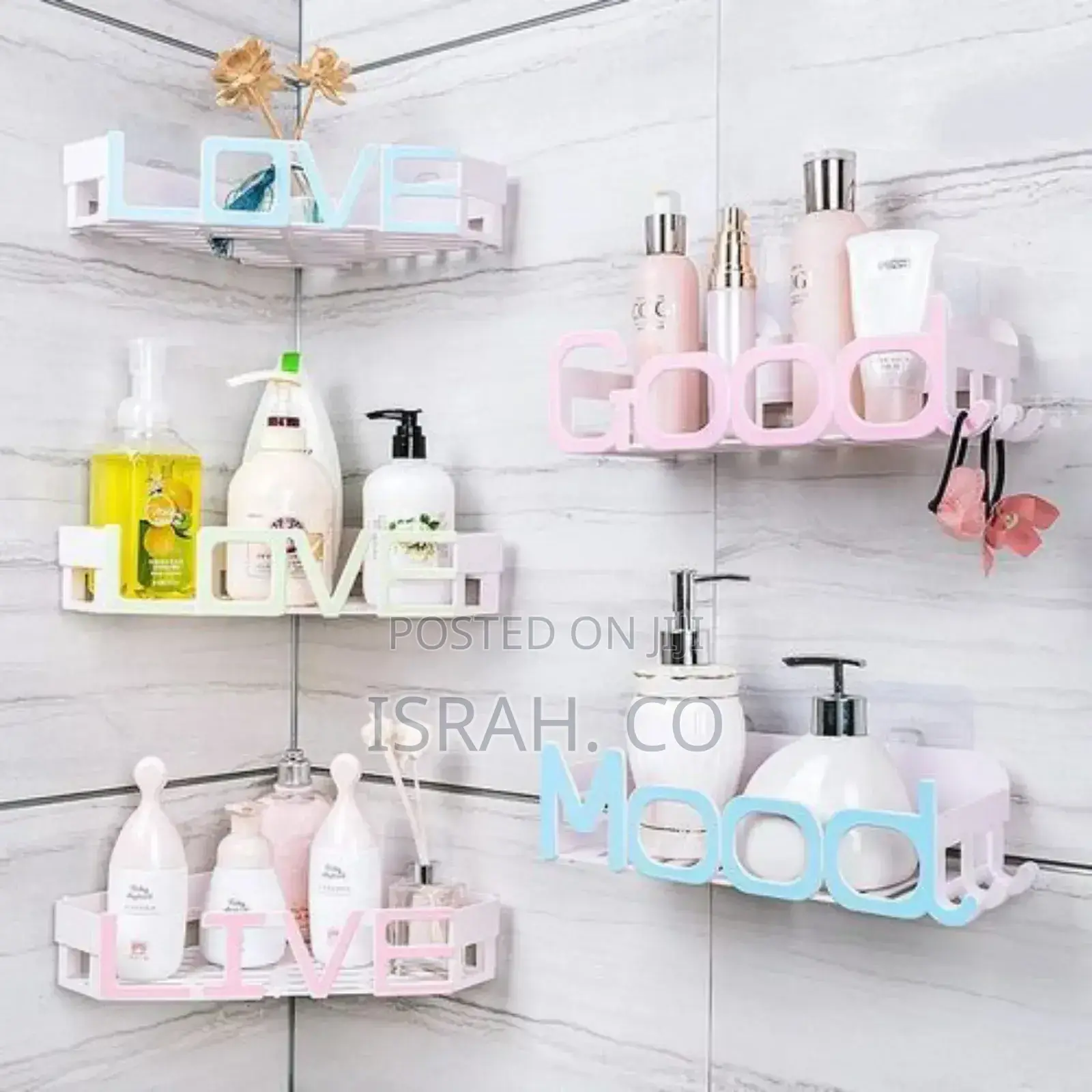 2piece Wall Mounted Lotion Soap Bathroom Shelf Rack Holder