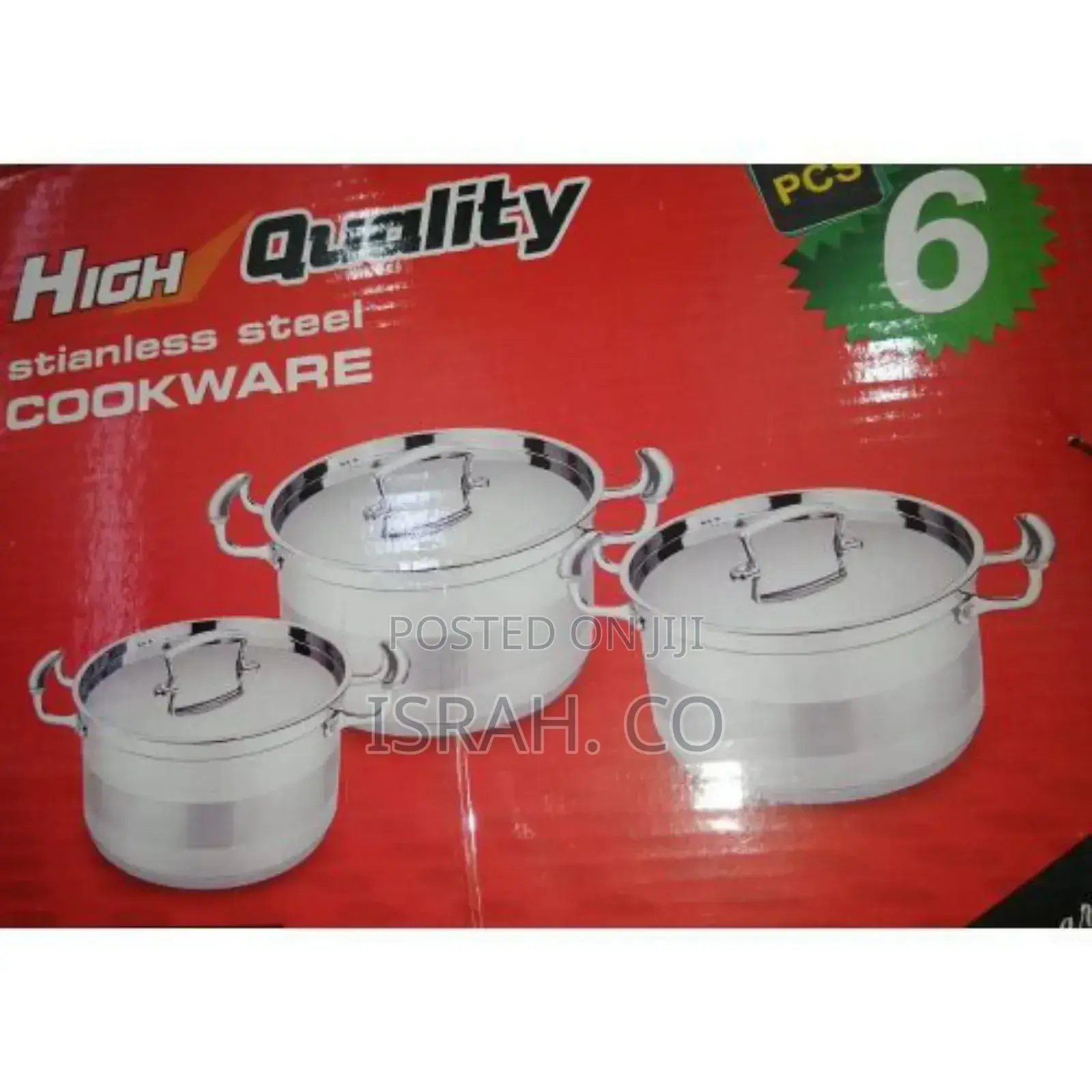 6 Pieces of Heavy Stainless Steelsaucepans Cookware, Silver.