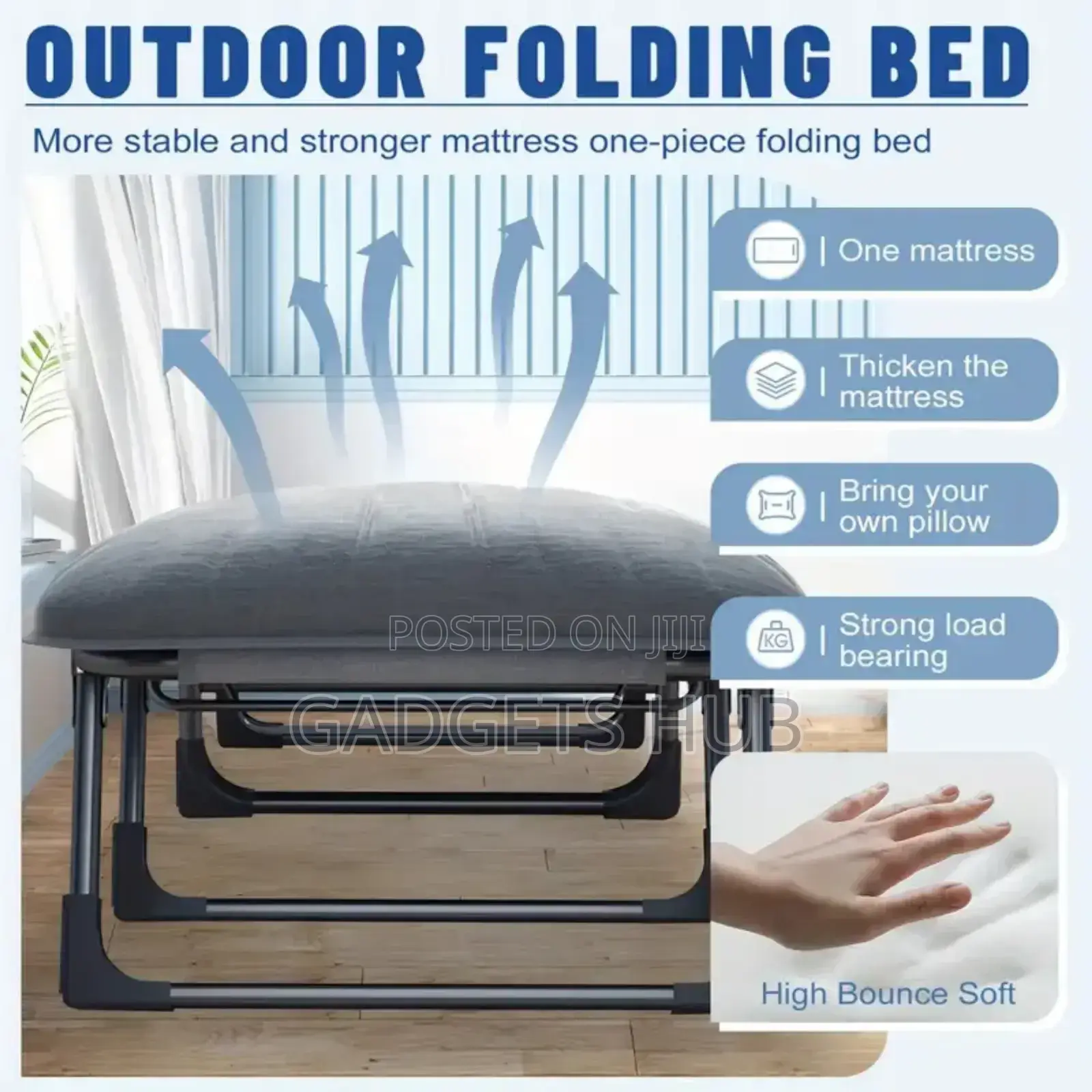 Soft Mattress Pillow Camping Bed Travel Folding