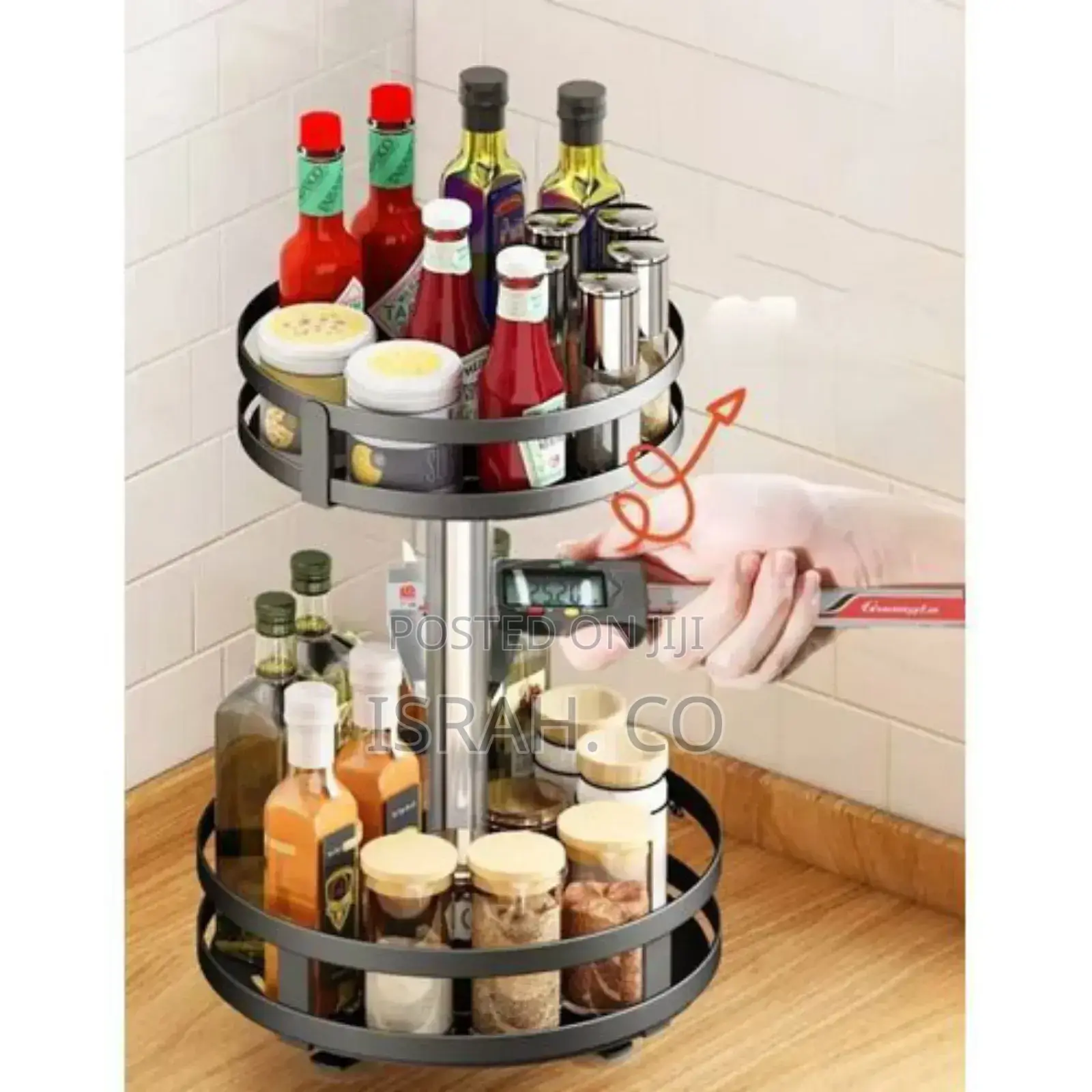 2 Tier 360° Rotatating Kitchen Trolley Shelf