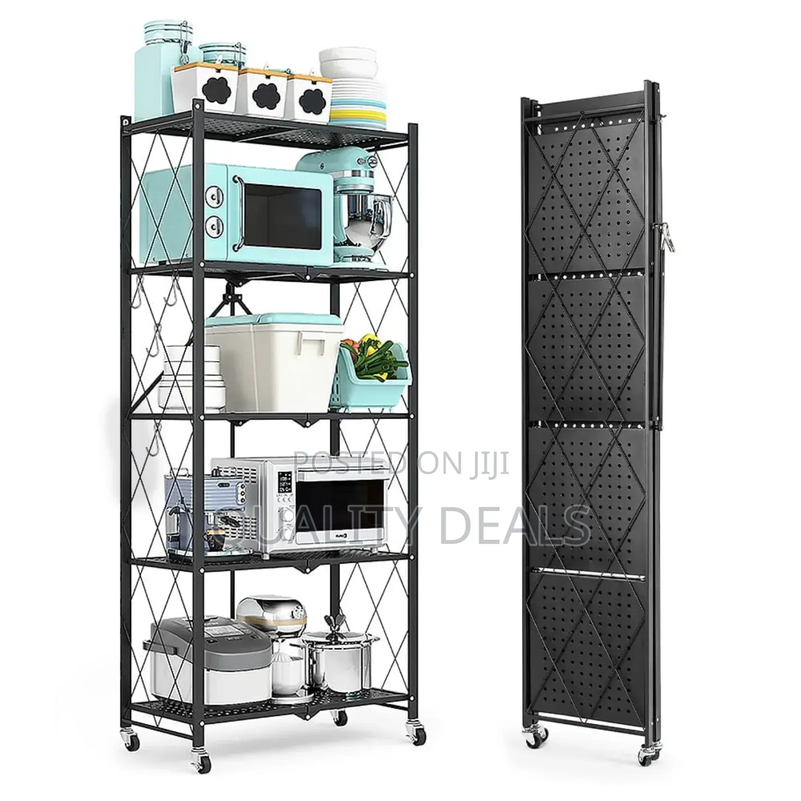 Foldable Kitchen Storage Rack With Wheels
