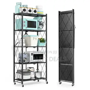 Foldable Kitchen Storage Rack With Wheels