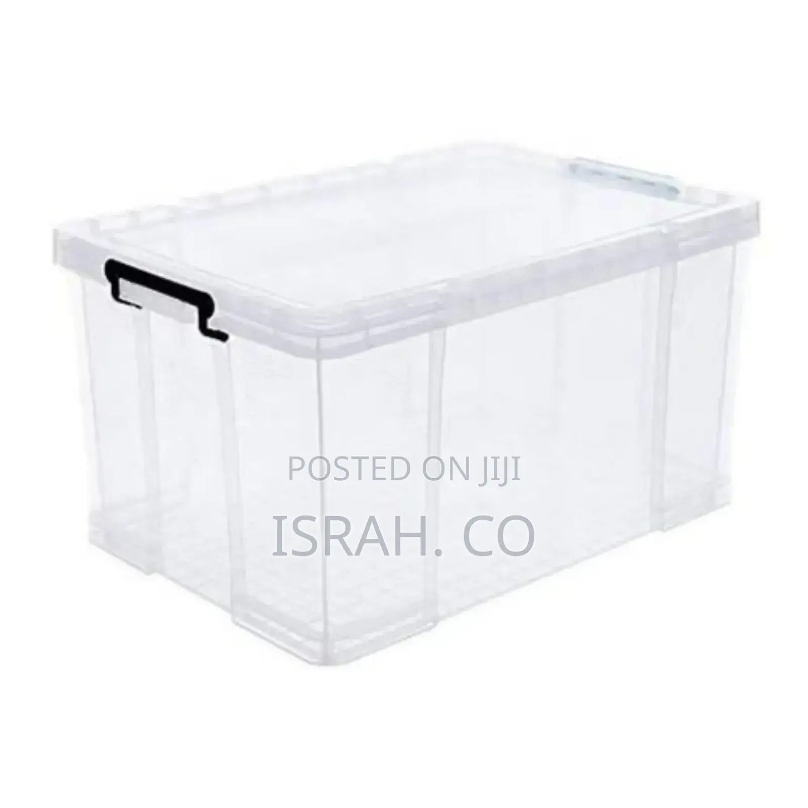 Organizer Storage Box, 46-Liters Transparent, With Lid,