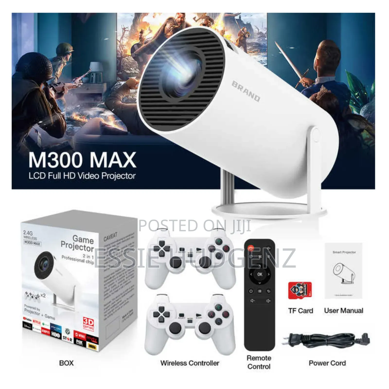 2in1 Projector and Game With 2 Controllers