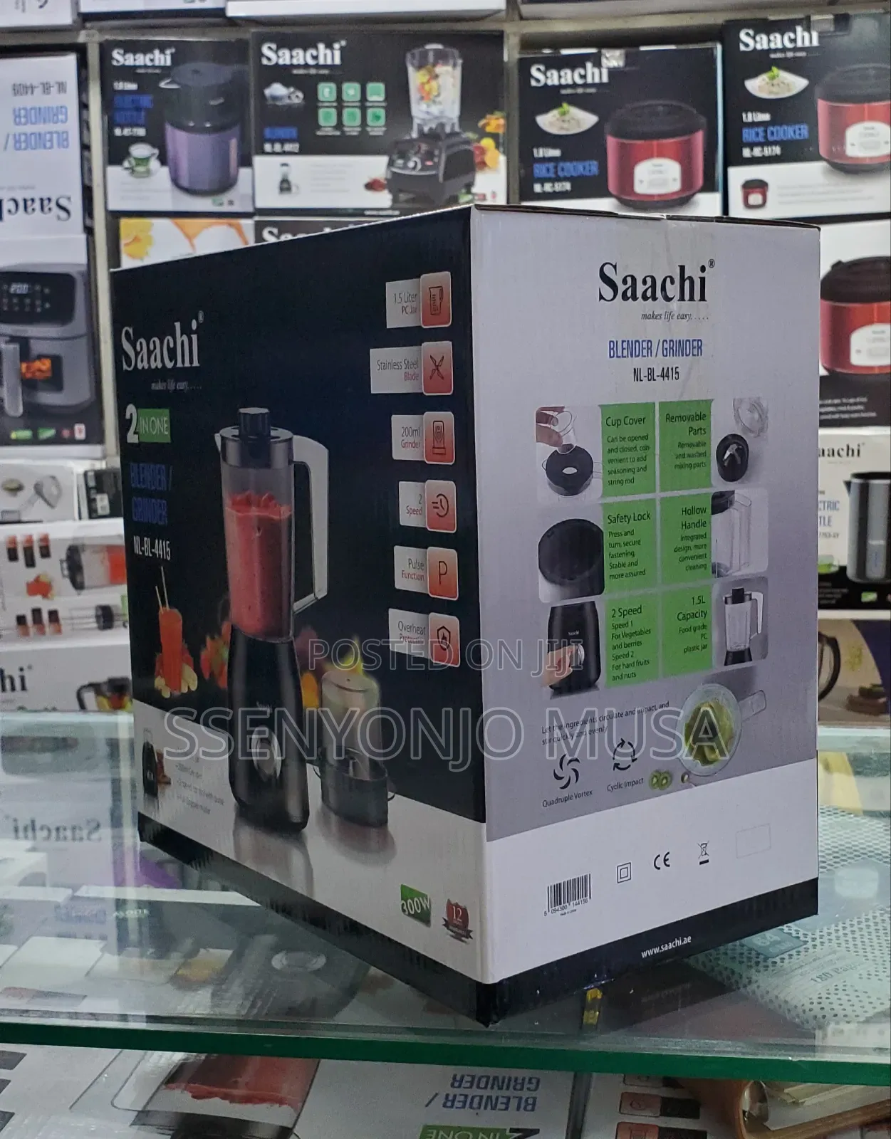 Saachi Nl-Bl-4415 2-in-1 Blender Grinder - 1.5l Stainless-