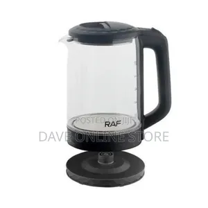 RAF 2L Clear Glass Electric Kettle Glass Body Jug -Black