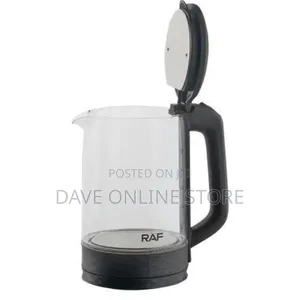 RAF 2L Clear Glass Electric Kettle Glass Body Jug -Black