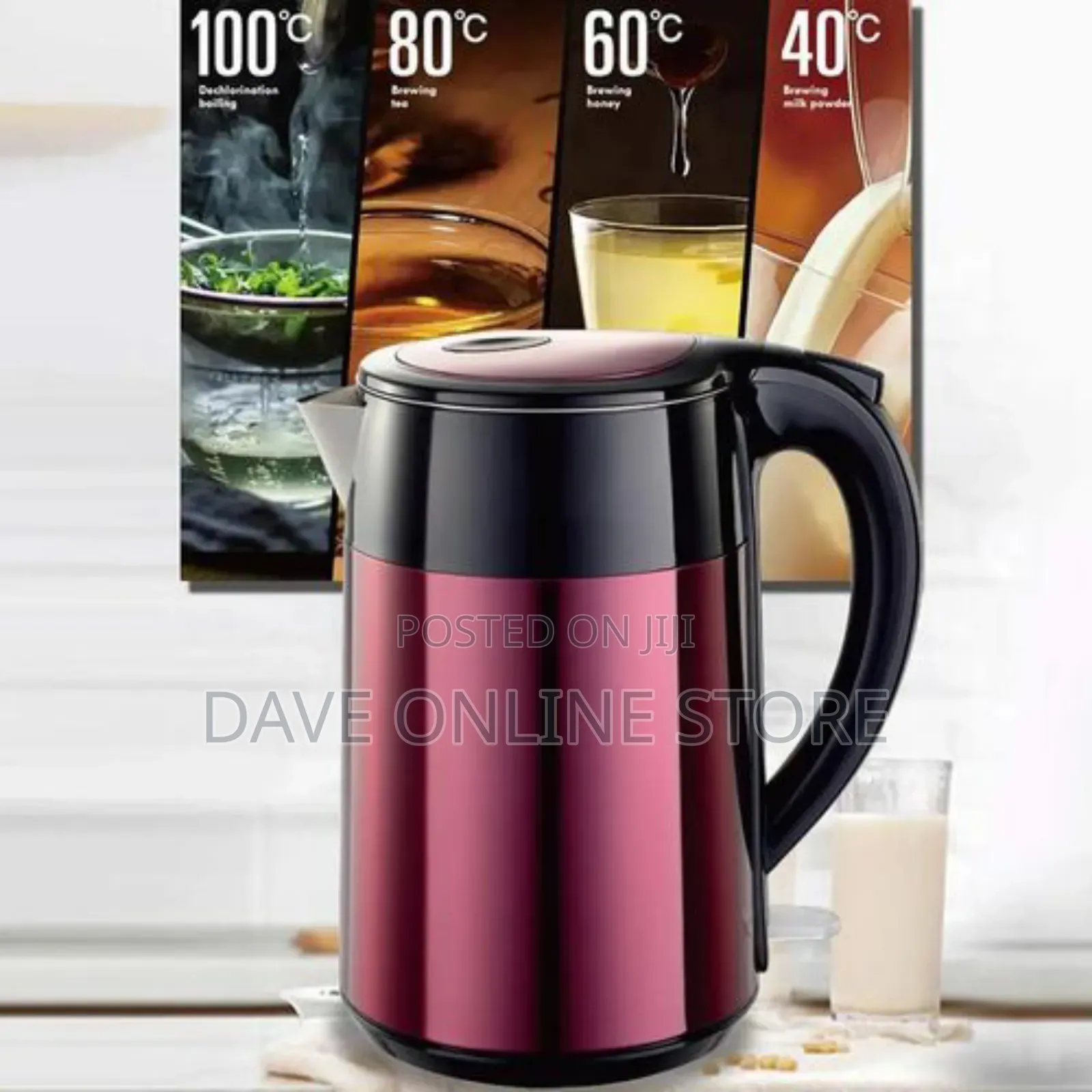 RAF 2L Electric Stainless Steel Cordless Kettle