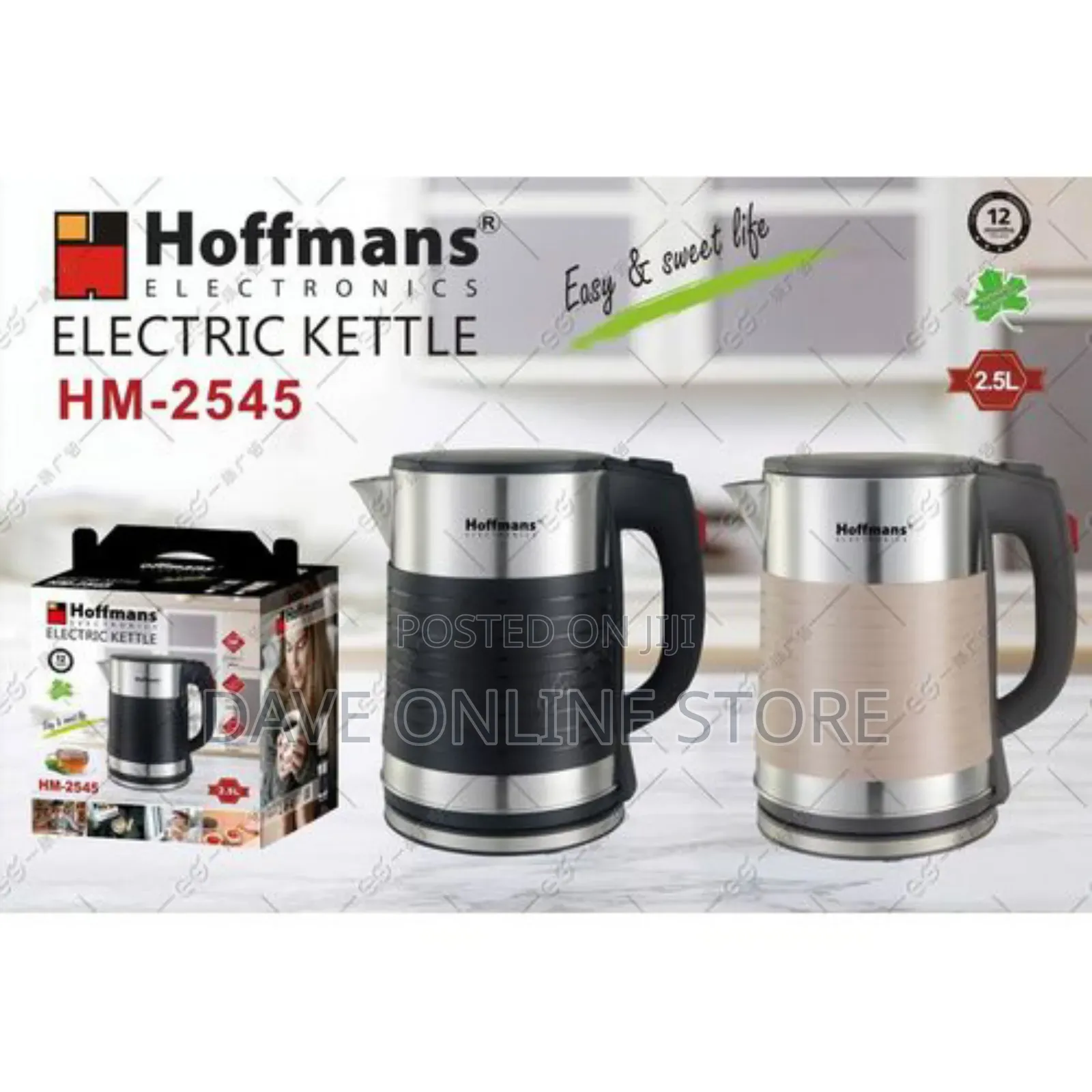 Hoffmans Lectric Kettle Fast Boiling Large Capacity 2.5L