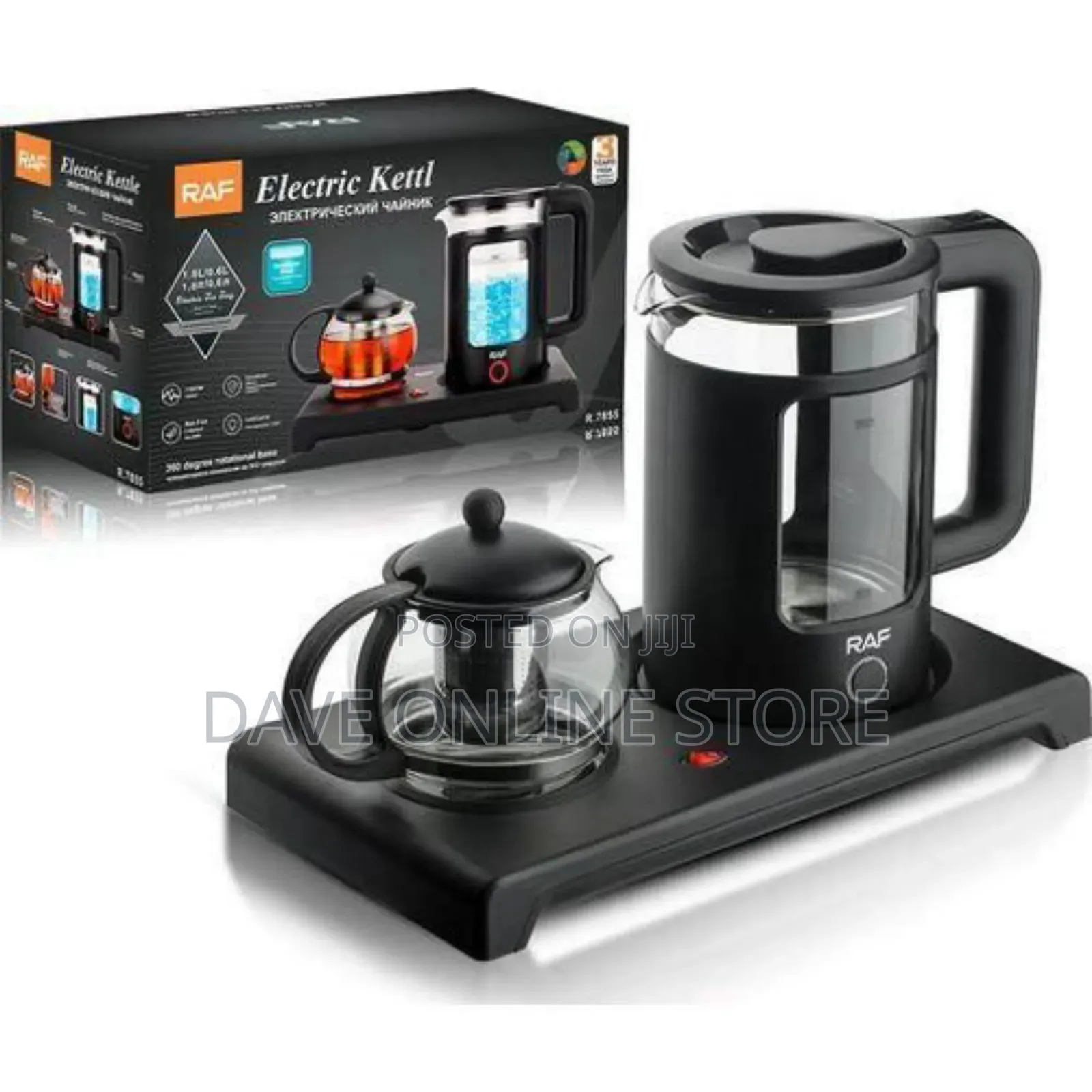 RAF 2 Liters Kettle With Turkish Glass Teapot Brewing Kit