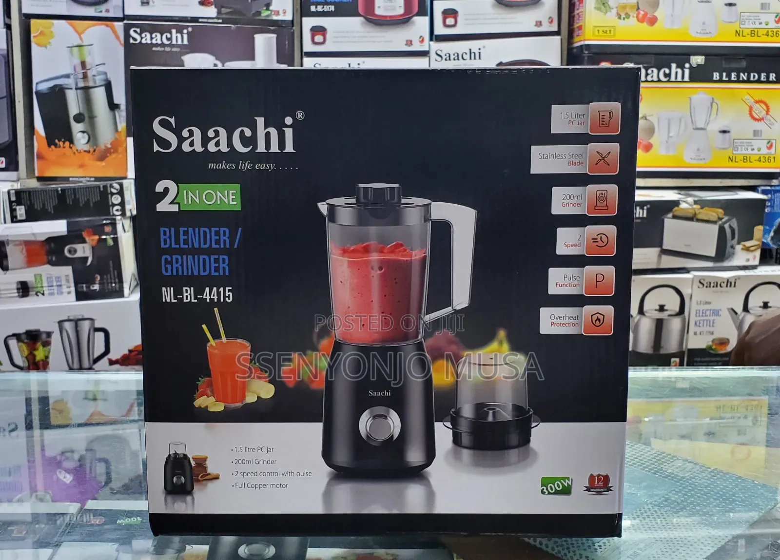 Saachi Blender 1.5l 2-in-1 With Grinder Nl-Bl-4415 -300w