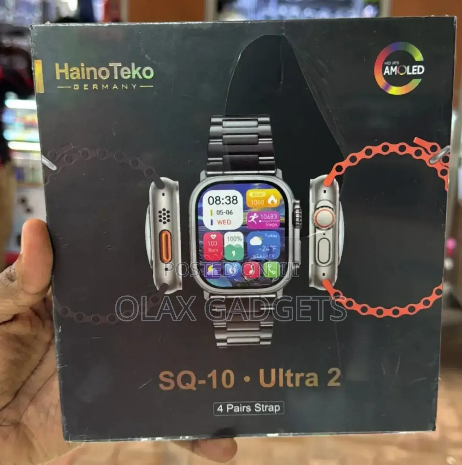Haino Teko SQ10 Ultra 2 AMOLED Smart Watch With 4 Pair Strap