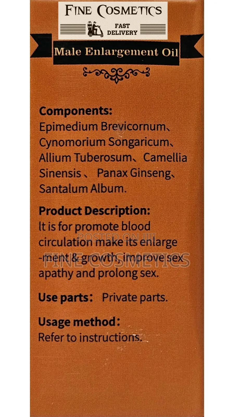 MK v. Male Enlargement Essential Oil for Size and Stamina