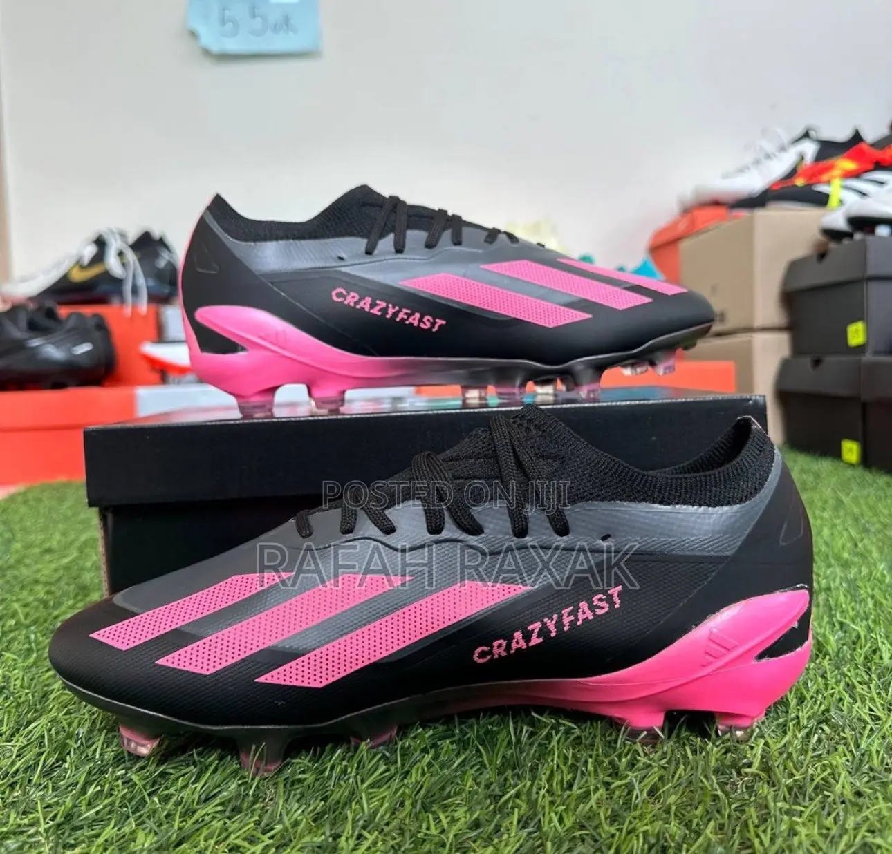 Original Black/Pink Adidas X Crazyfast.1 FG Football Boots