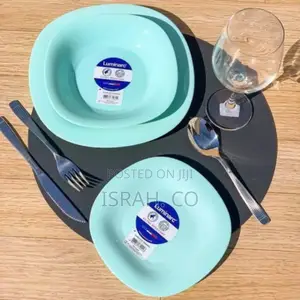 Luminarc Square Plain Design Dinner Plates - Green
